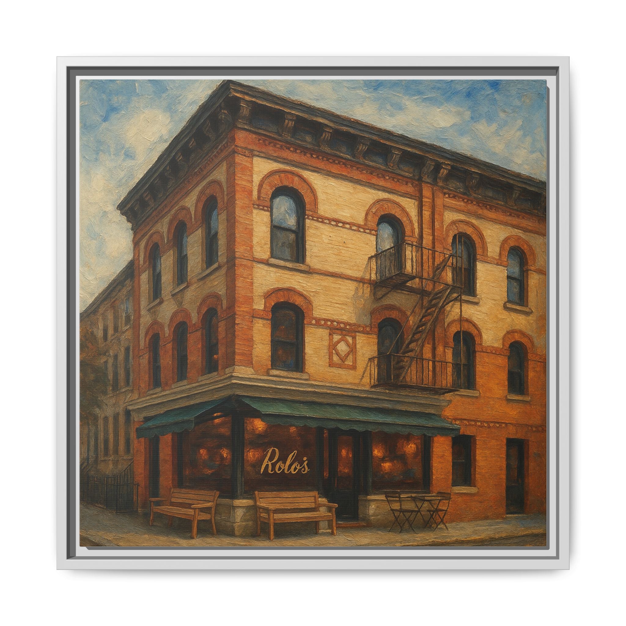 Rolo's — Restaurant Print | Matte Canvas + Wooden Frame
