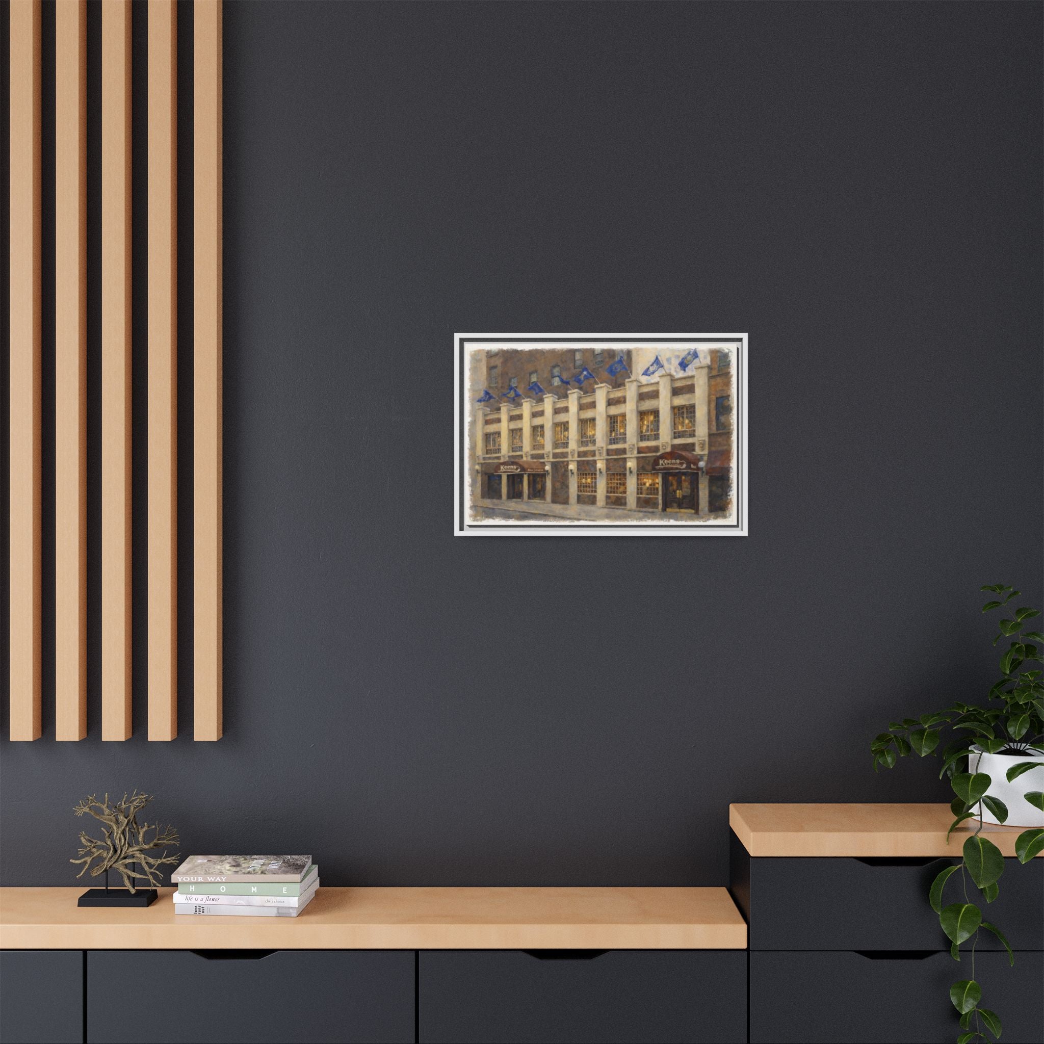 Keens Steakhouse — Restaurant Print | Matte Canvas + Wooden Frame