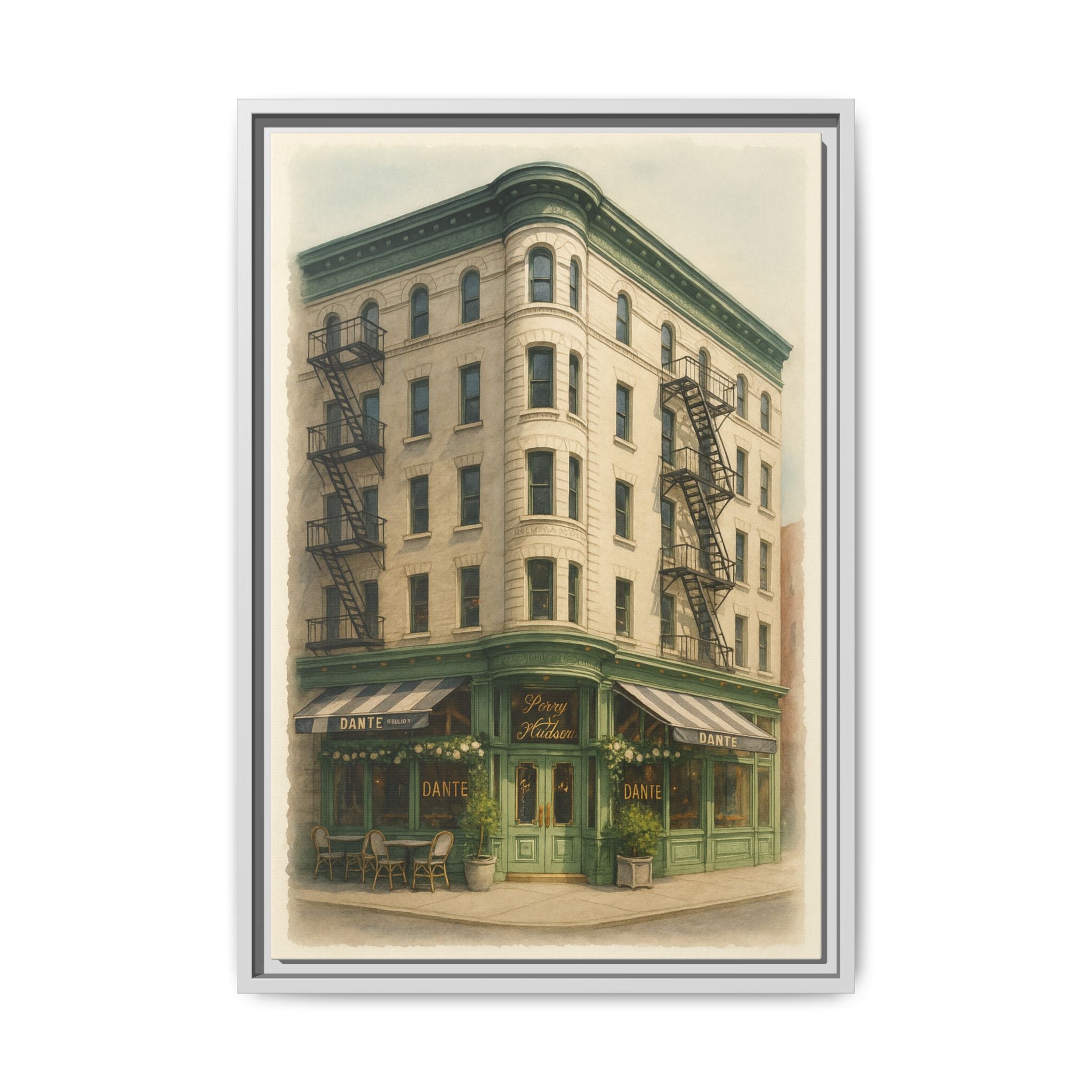 Dante West Village — Restaurant Print | Matte Canvas + Wooden Frame
