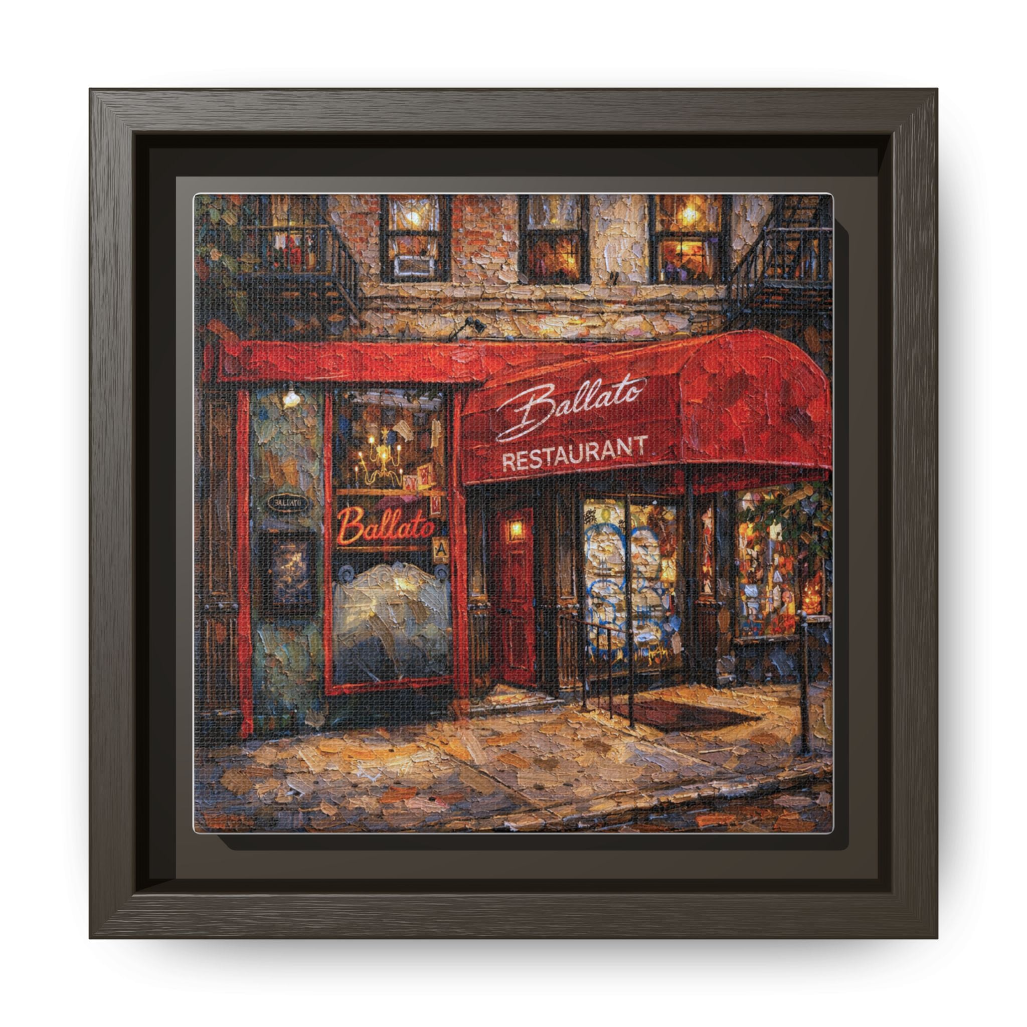 Emilio's Ballato — Restaurant Print | Matte Canvas + Wooden Frame