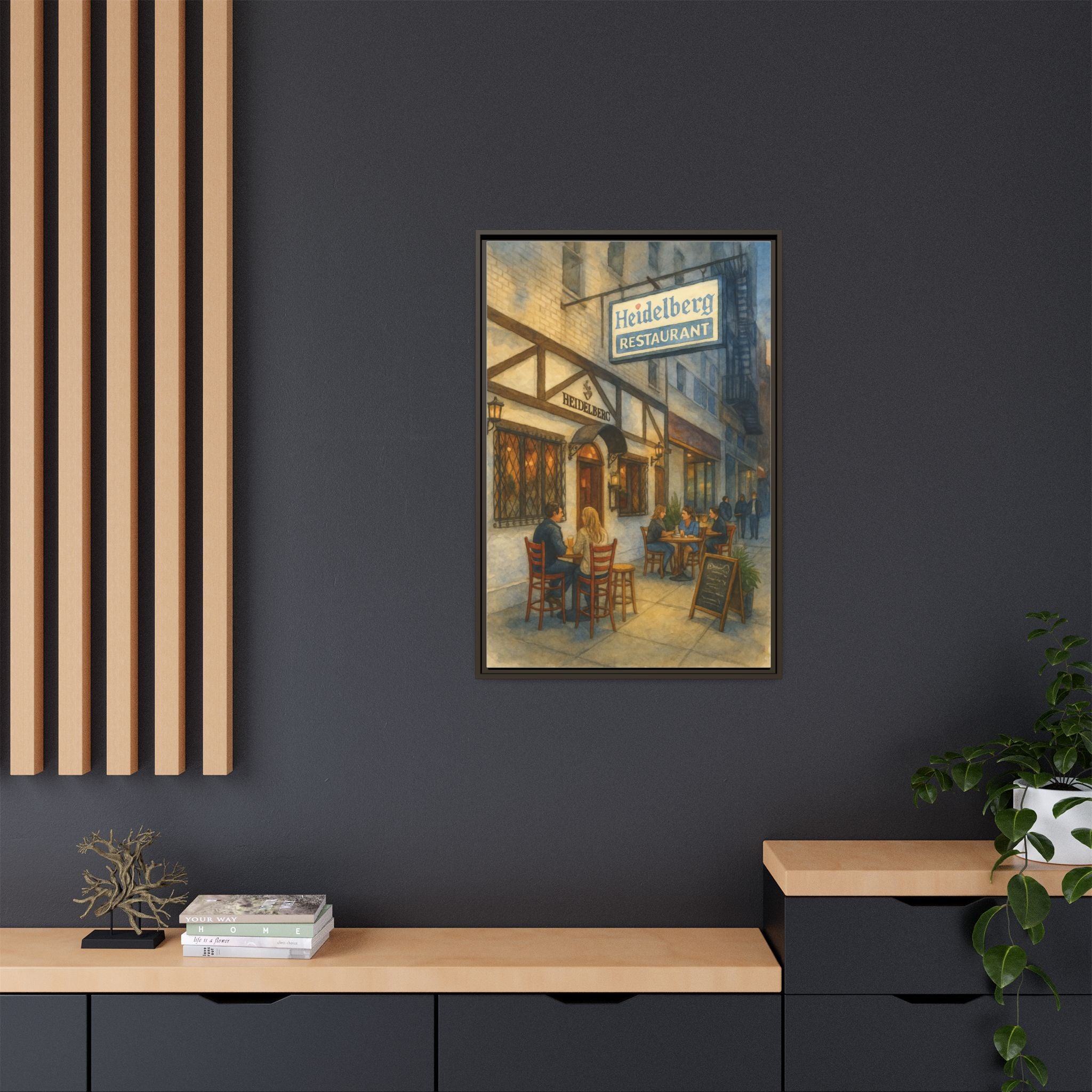 Heidelberg — Restaurant Print | Matte Canvas + Wooden Frame