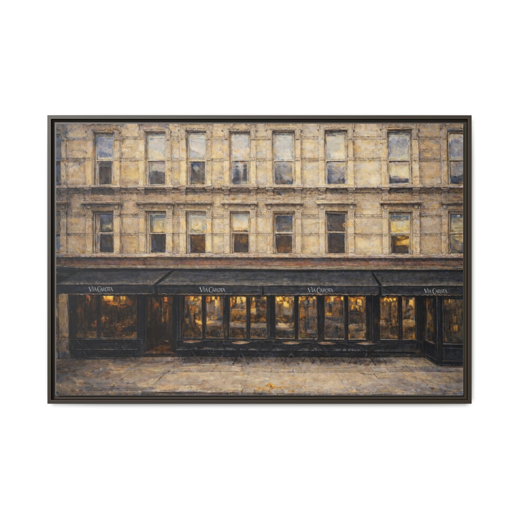 Via Carota — Restaurant Print | Matte Canvas + Wooden Frame