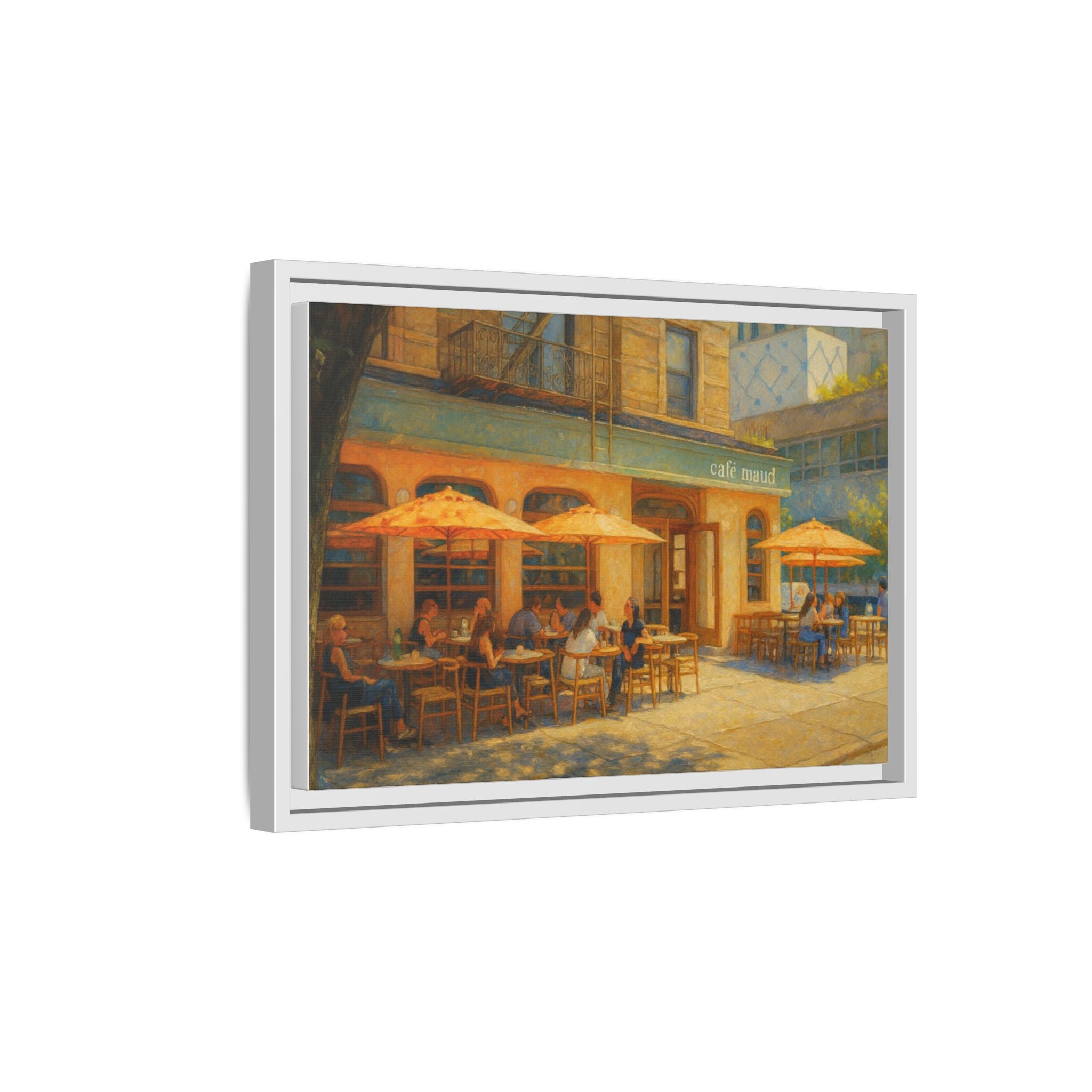 Café Maud — Restaurant Print | Matte Canvas + Wooden Frame