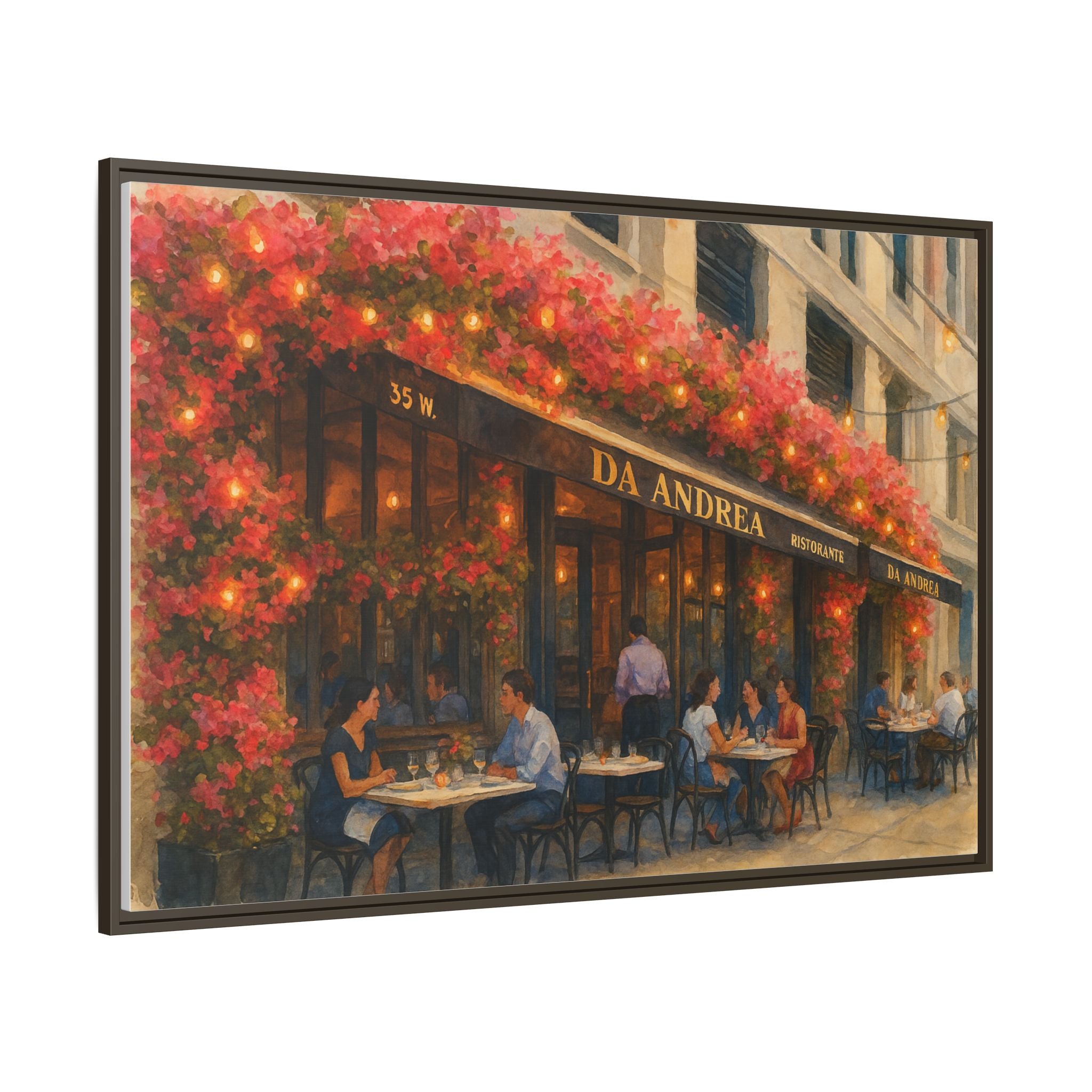 Da Andrea — Restaurant Print | Matte Canvas + Wooden Frame