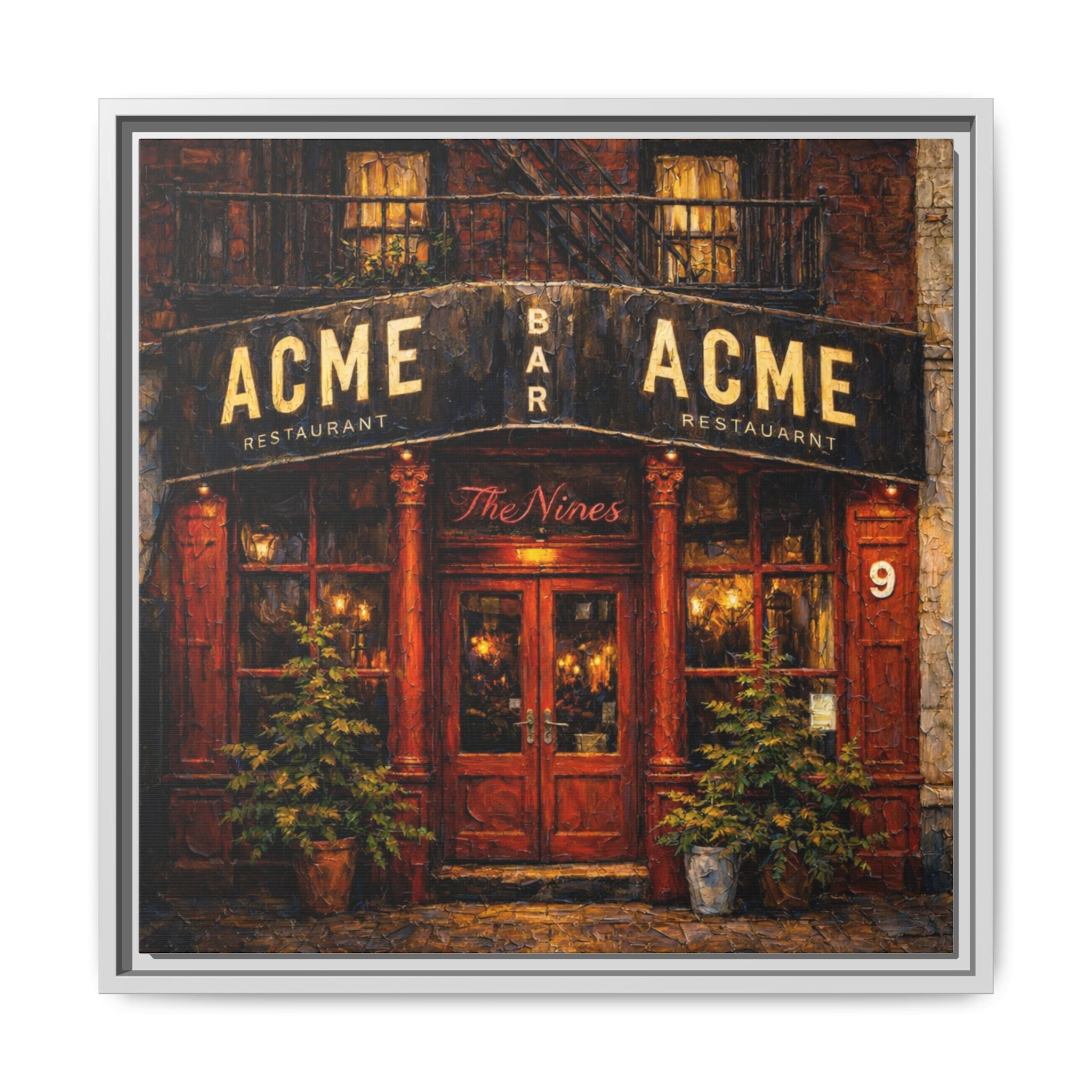 The Nines — Restaurant Print | Matte Canvas + Wooden Frame