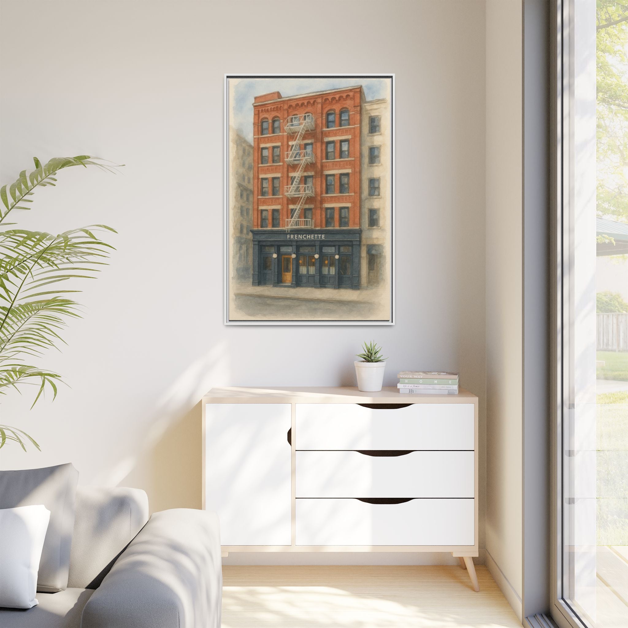 Frenchette Restaurant — Restaurant Print | Matte Canvas + Wooden Frame