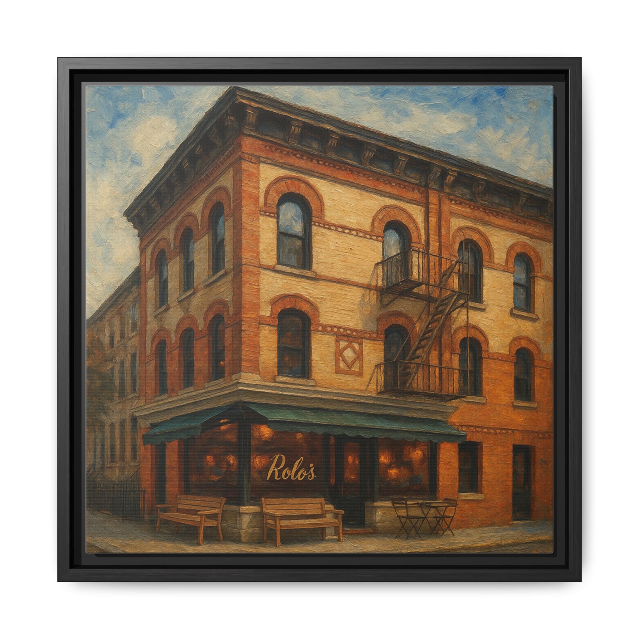 Rolo's — Restaurant Print | Matte Canvas + Wooden Frame