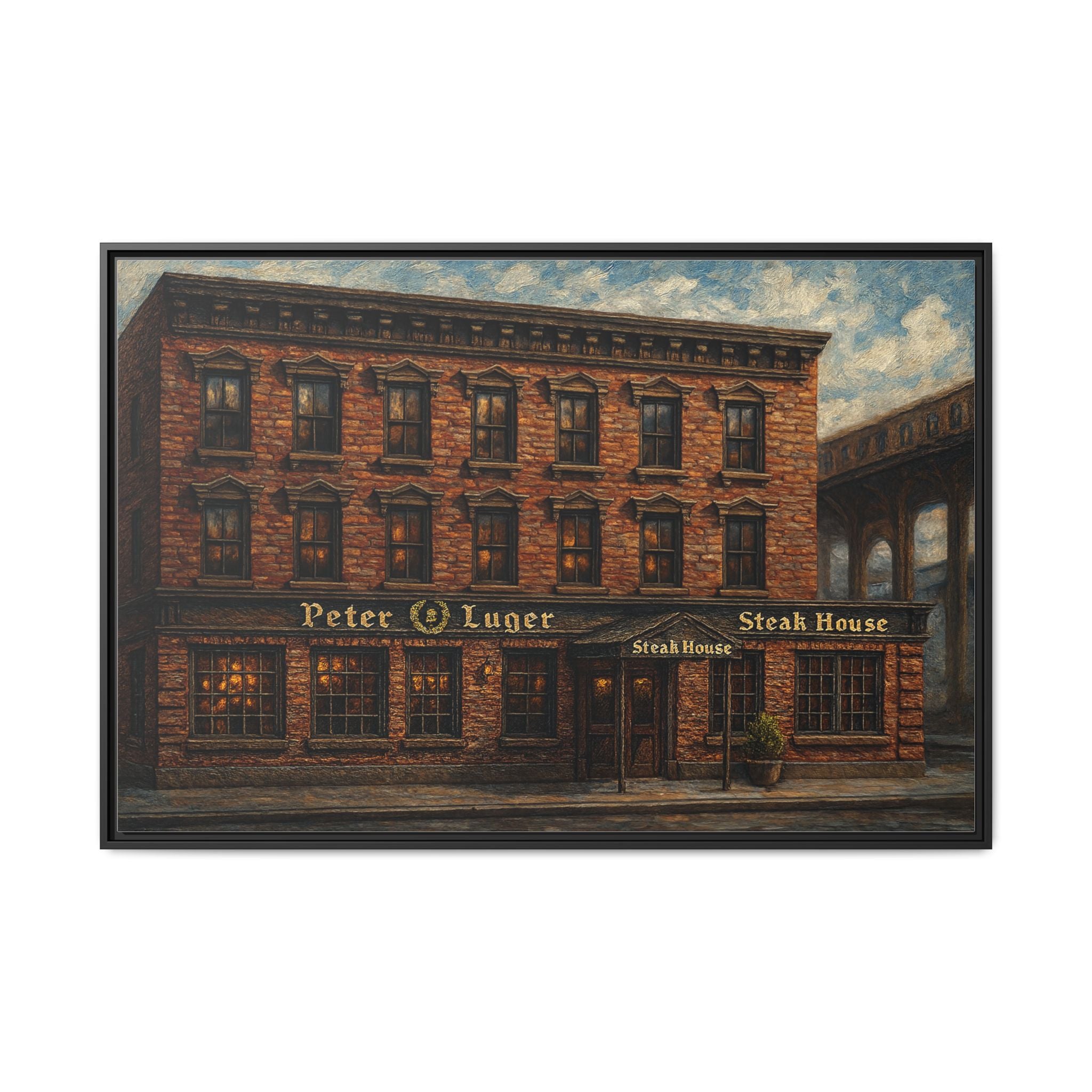 Peter Luger Steakhouse — Restaurant Print | Matte Canvas + Wooden Frame