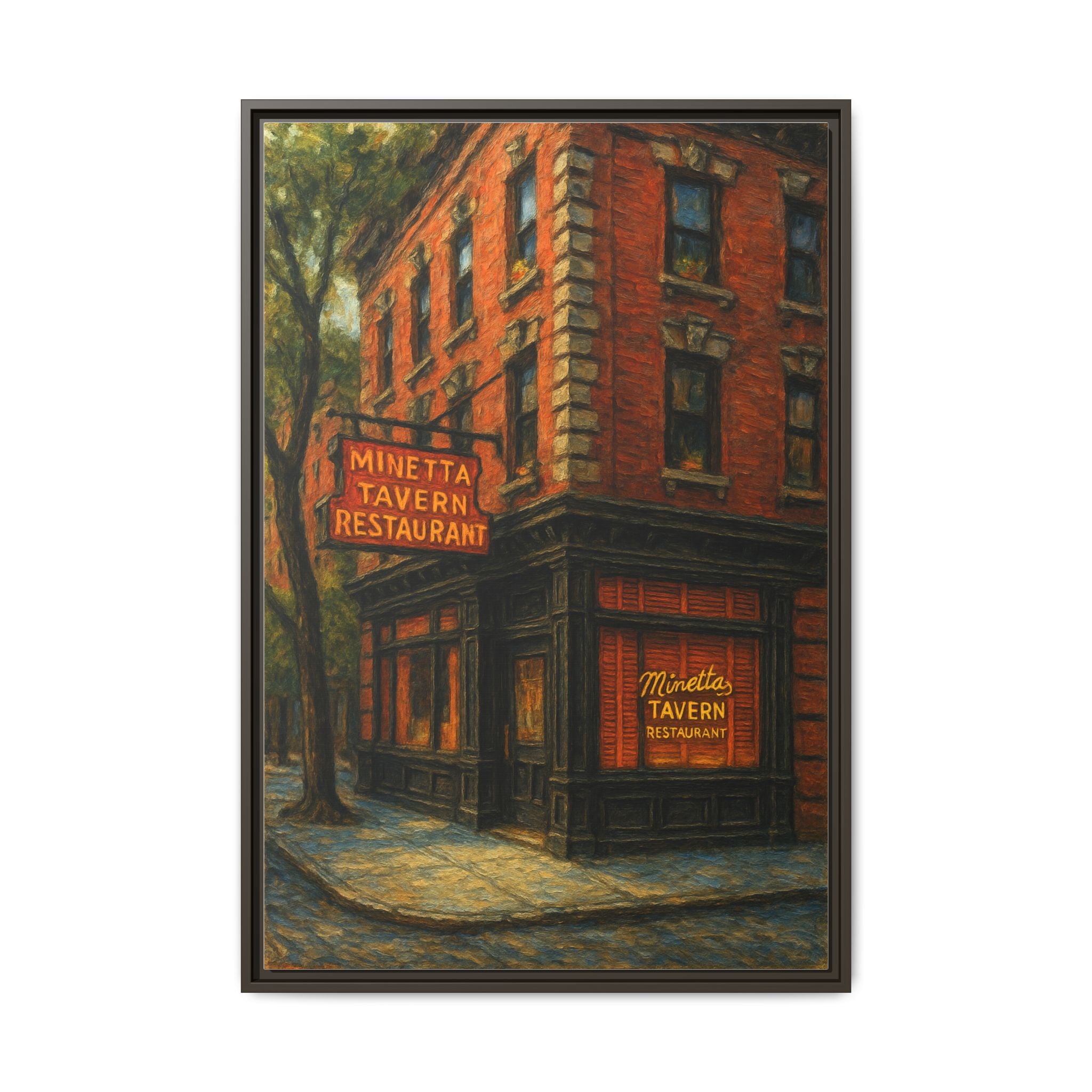 Minetta Tavern — Restaurant Print | Matte Canvas + Wooden Frame