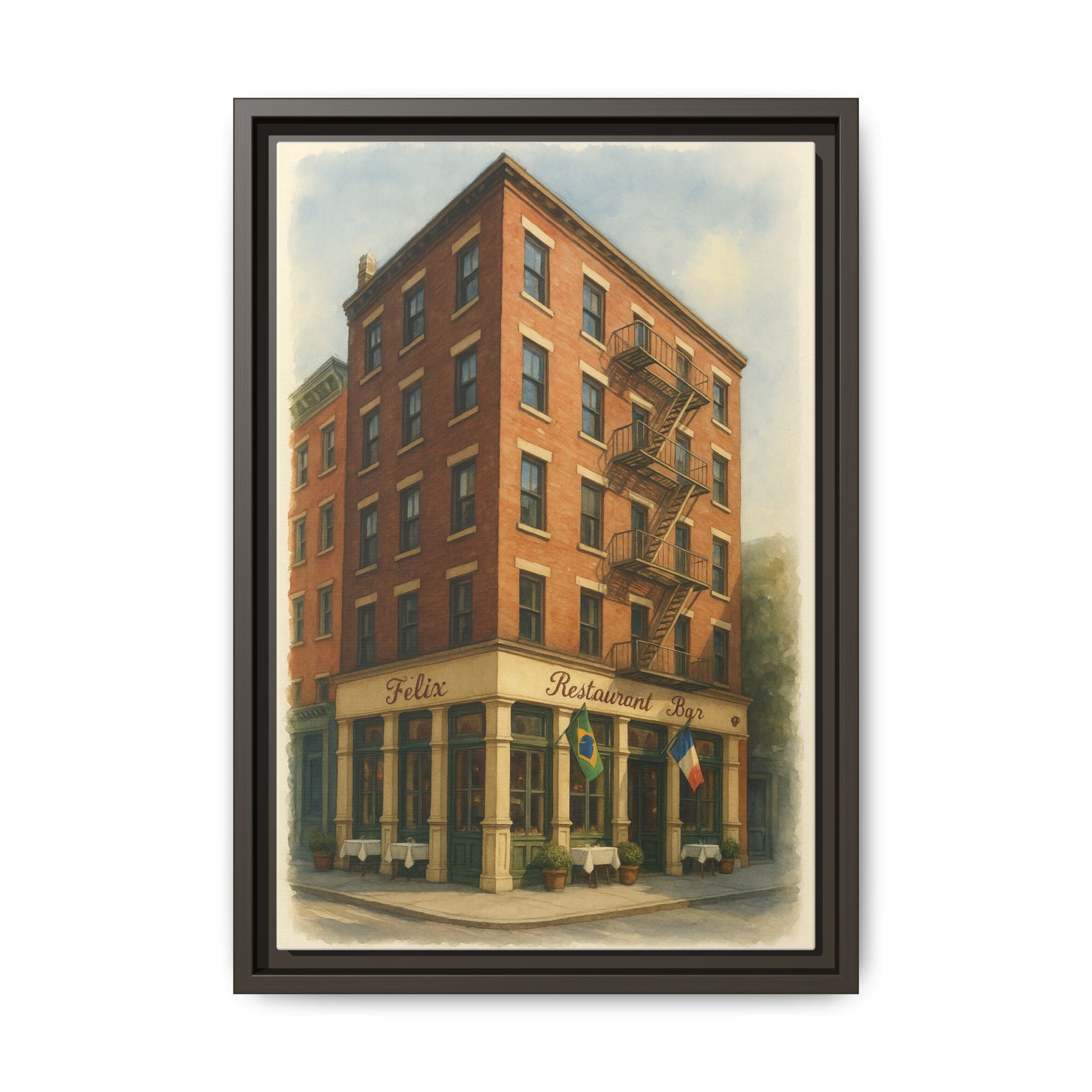 Felix — Restaurant Print | Matte Canvas + Wooden Frame