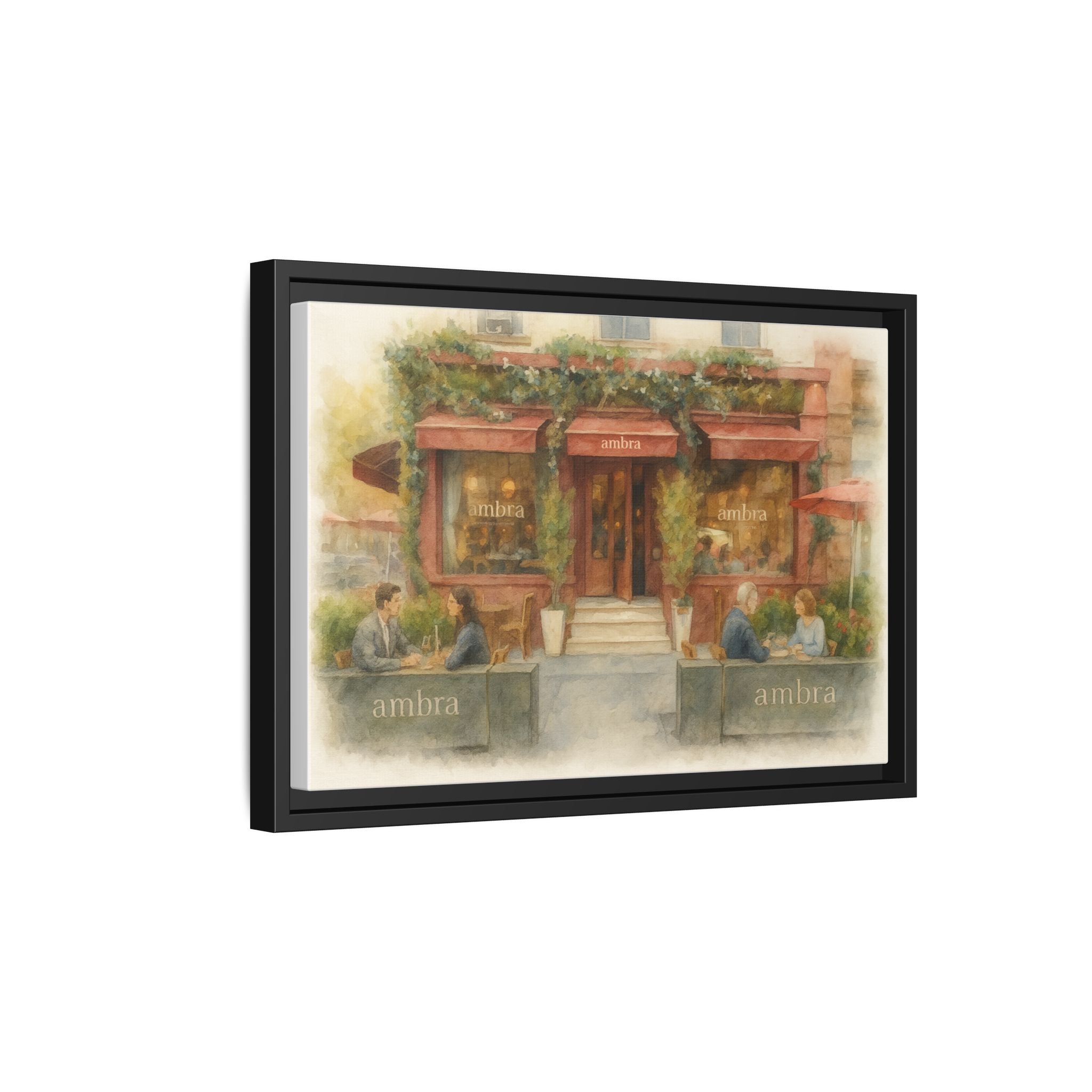 Ambra  — Restaurant Print | Matte Canvas + Wooden Frame