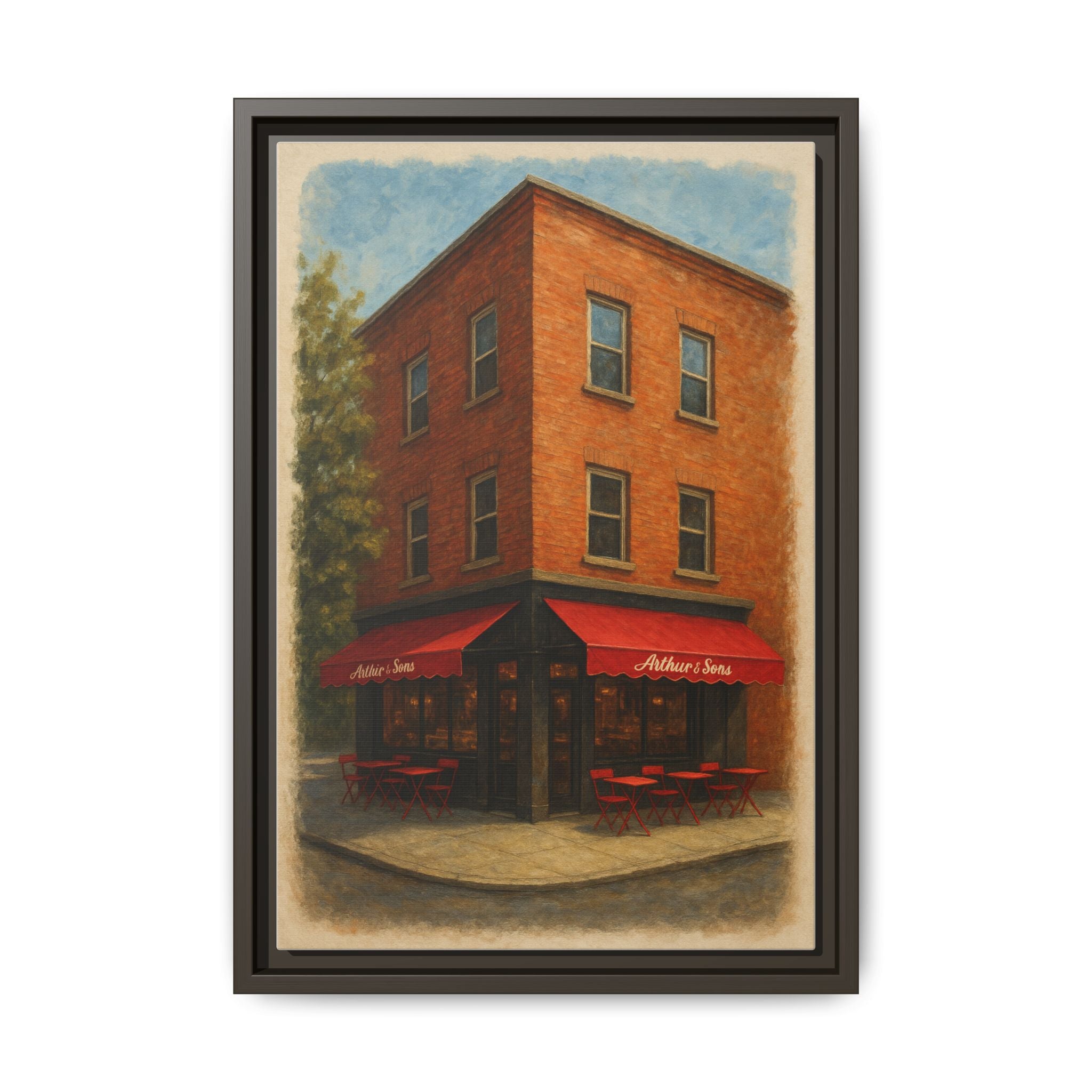 Arthur and Sons — Restaurant Print | Matte Canvas + Wooden Frame