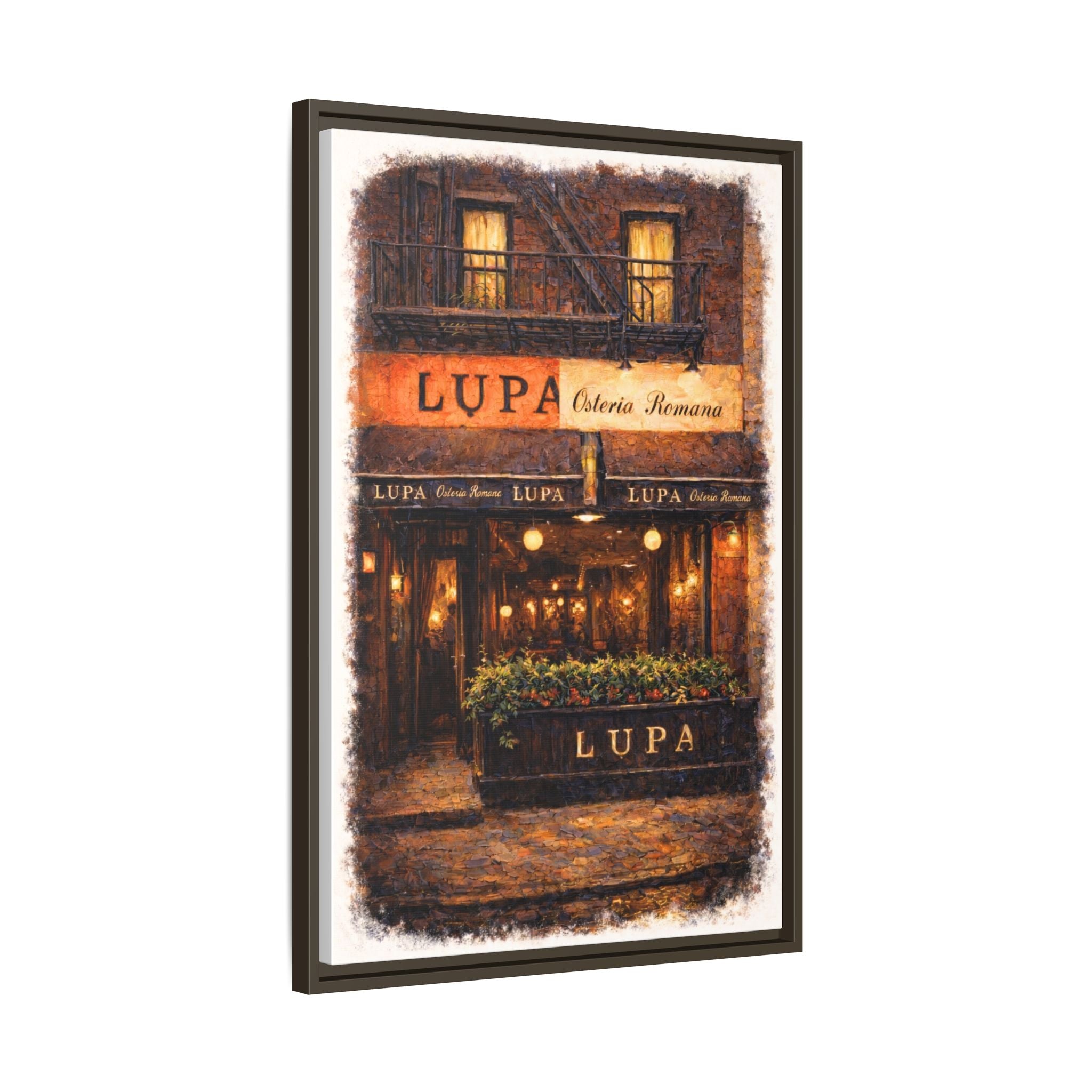 Lupa Osteria Romana — Restaurant Print | Matte Canvas + Wooden Frame