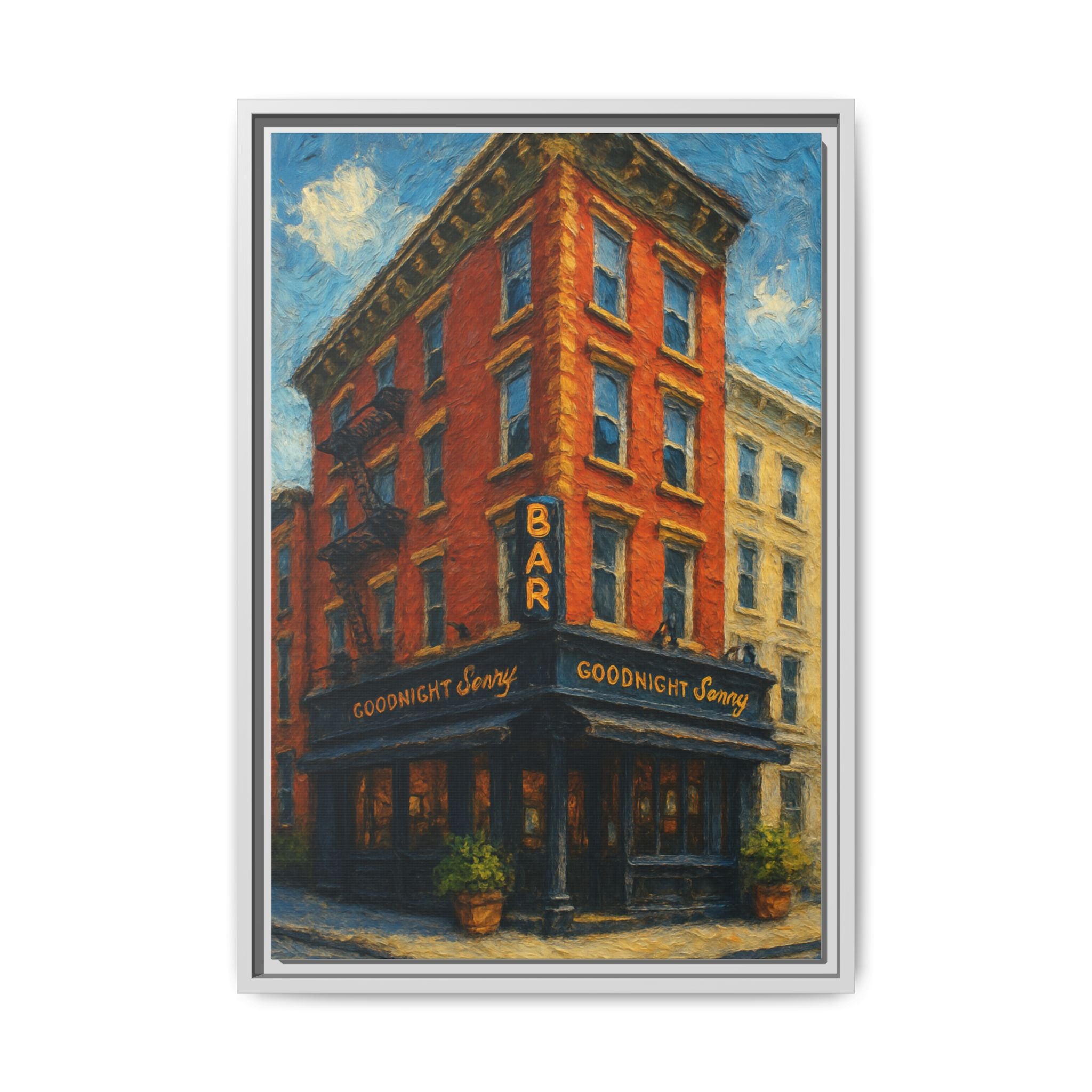 Goodnight Sonny — Restaurant Print | Matte Canvas + Wooden Frame