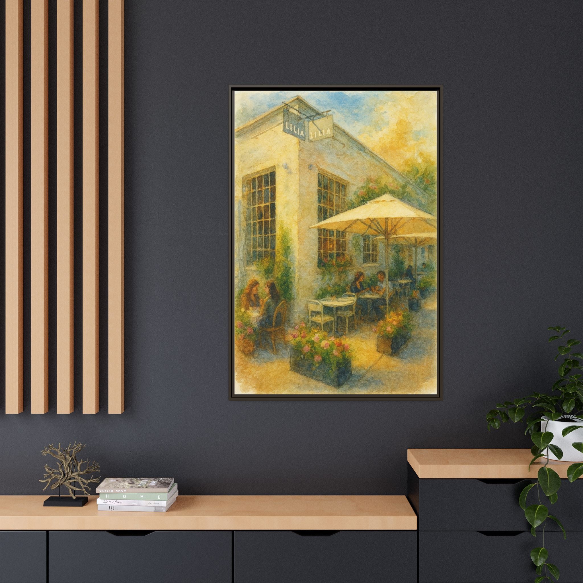 Lilia — Restaurant Print | Matte Canvas + Wooden Frame