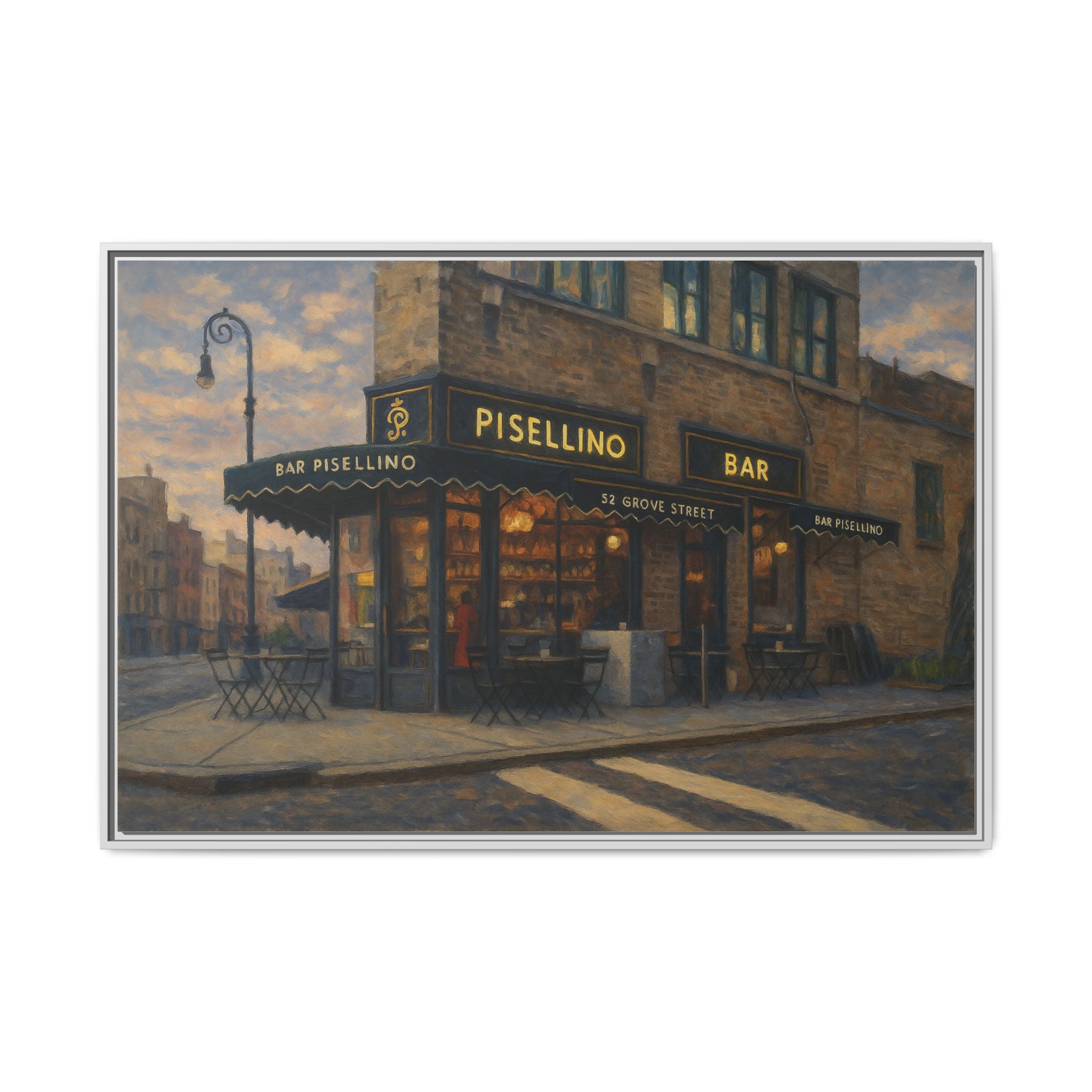 Bar Pisellino — Restaurant Print | Matte Canvas + Wooden Frame