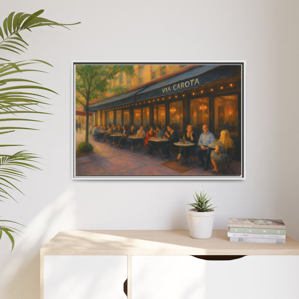 Via Carota — Restaurant Print | Matte Canvas + Wooden Frame