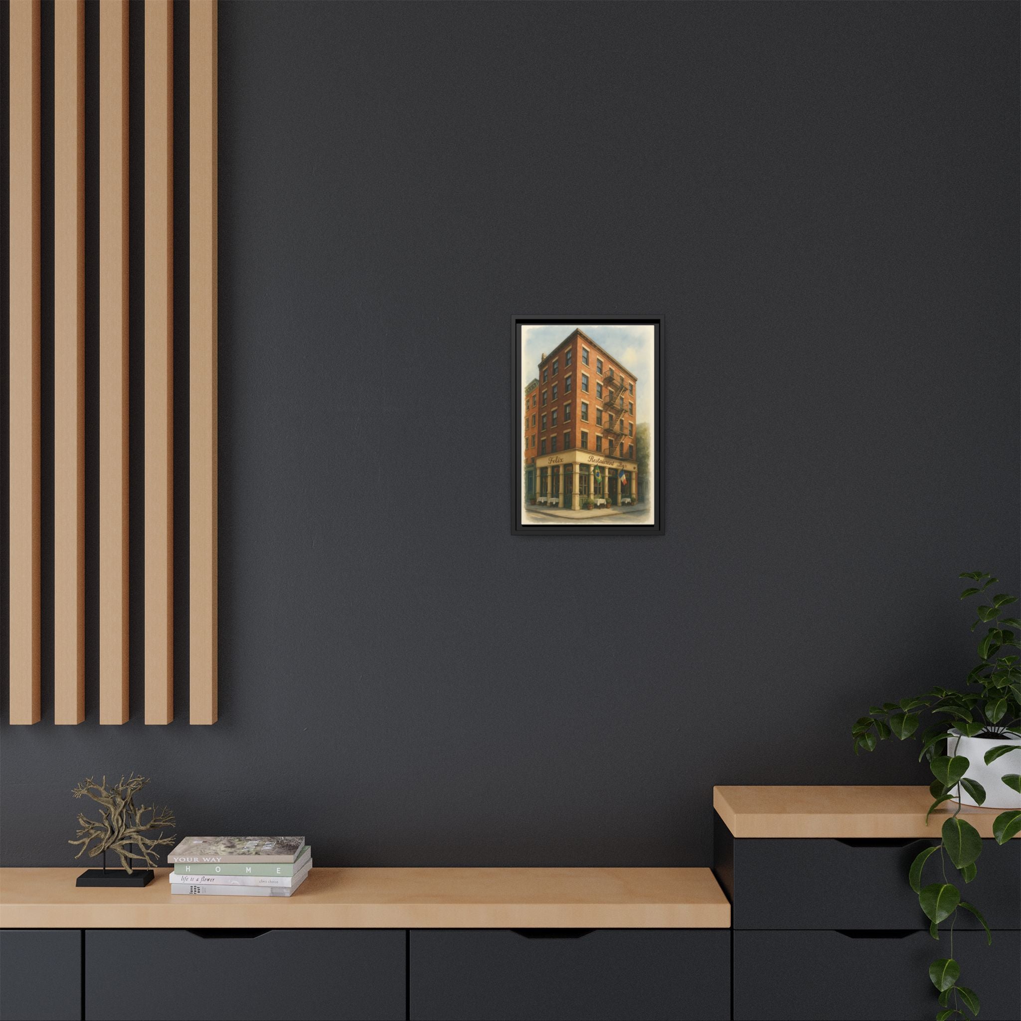 Felix — Restaurant Print | Matte Canvas + Wooden Frame