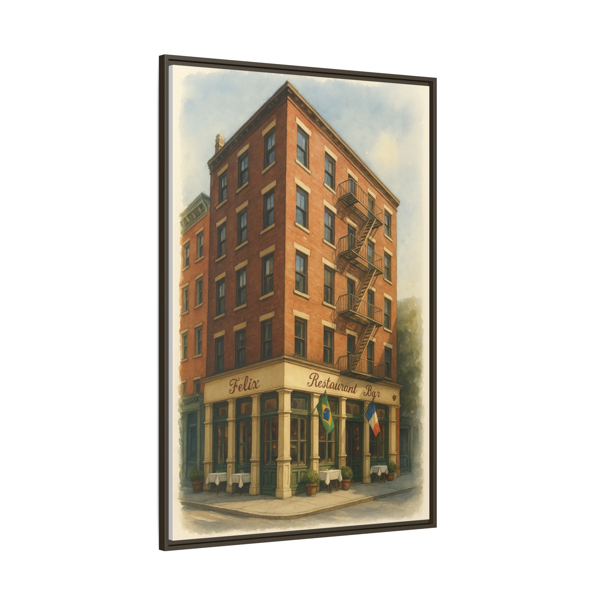 Felix — Restaurant Print | Matte Canvas + Wooden Frame