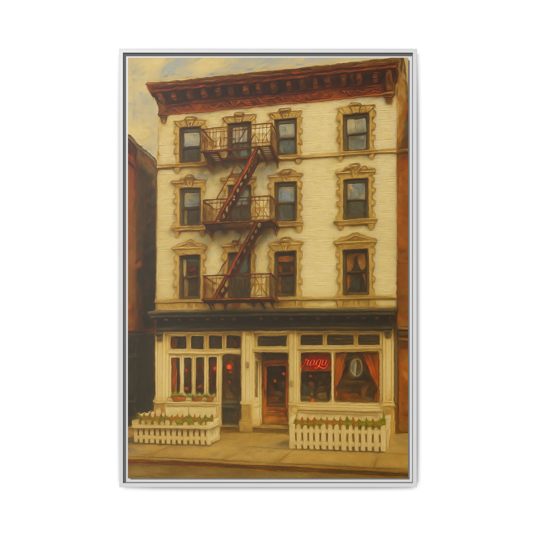 Frank — Restaurant Print | Matte Canvas + Wooden Frame