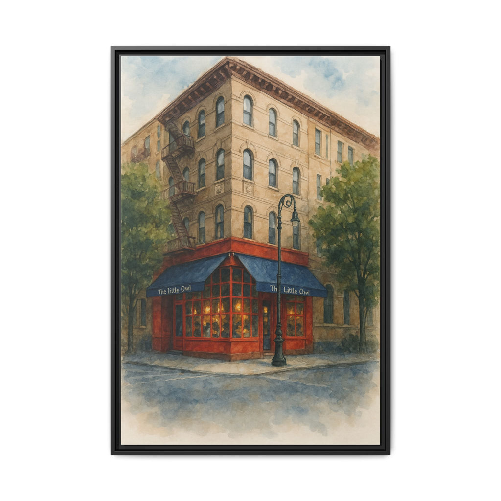 The Little Owl — Restaurant Print | Matte Canvas + Wooden Frame