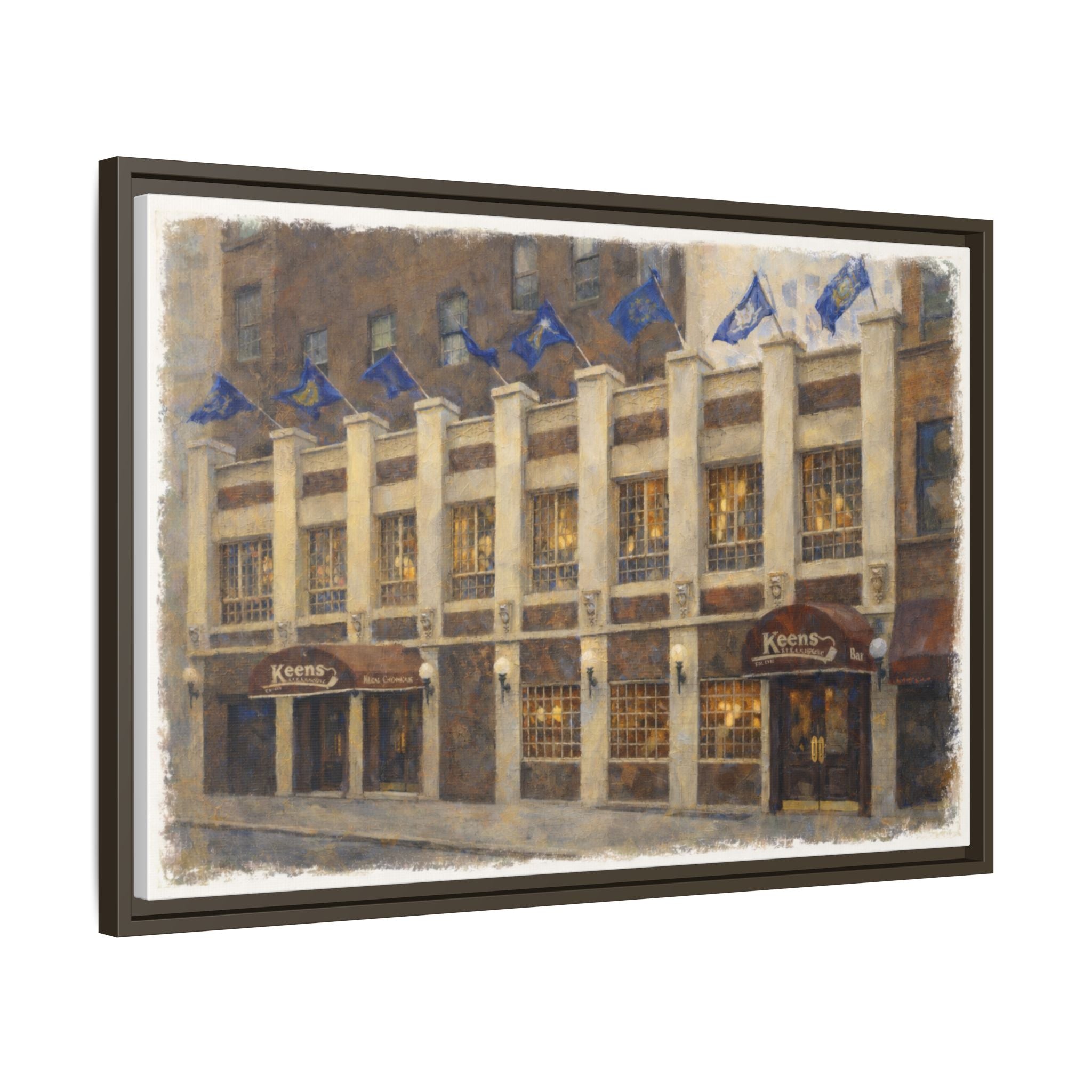 Keens Steakhouse — Restaurant Print | Matte Canvas + Wooden Frame