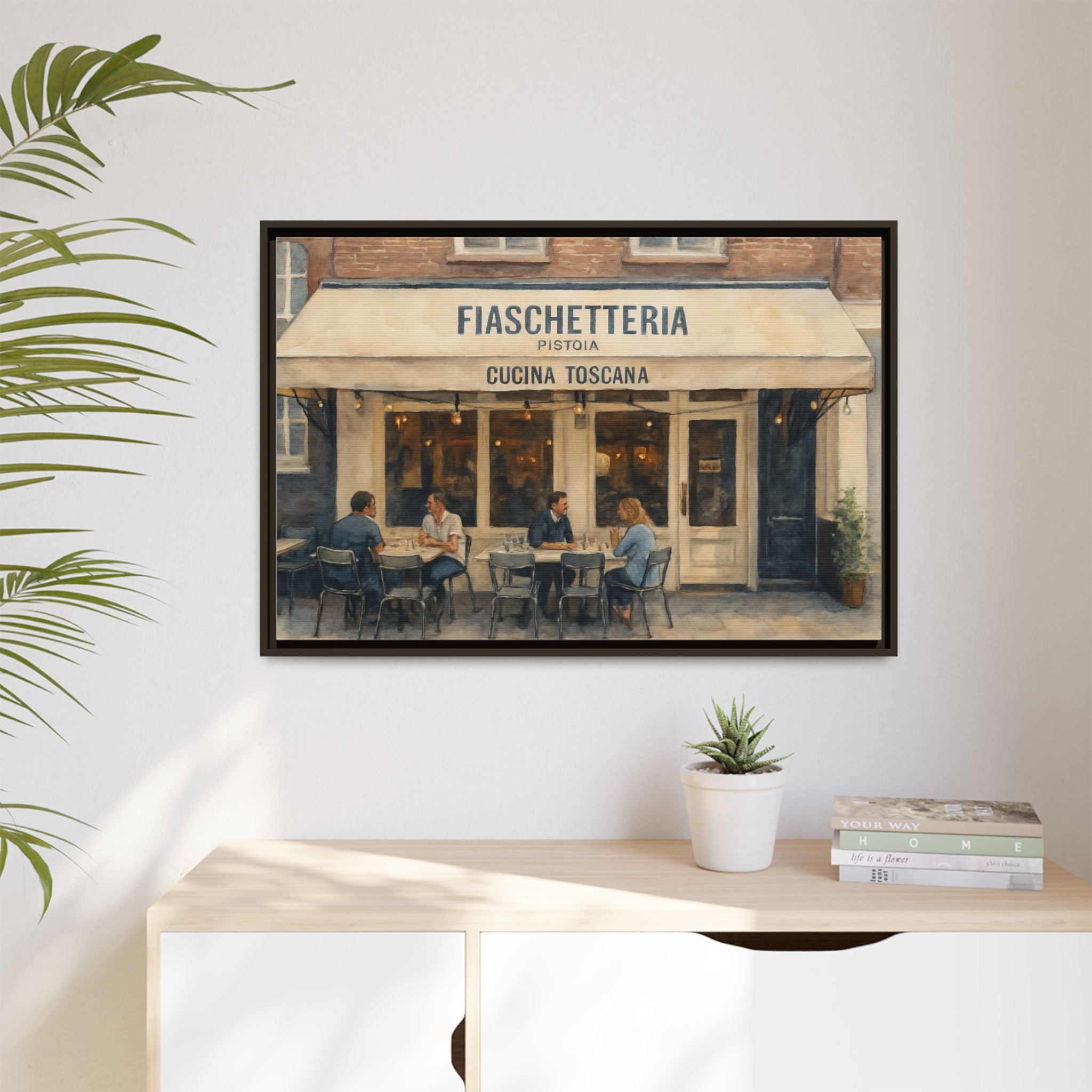 Fiaschetteria Pistoia — Restaurant Print | Matte Canvas + Wooden Frame