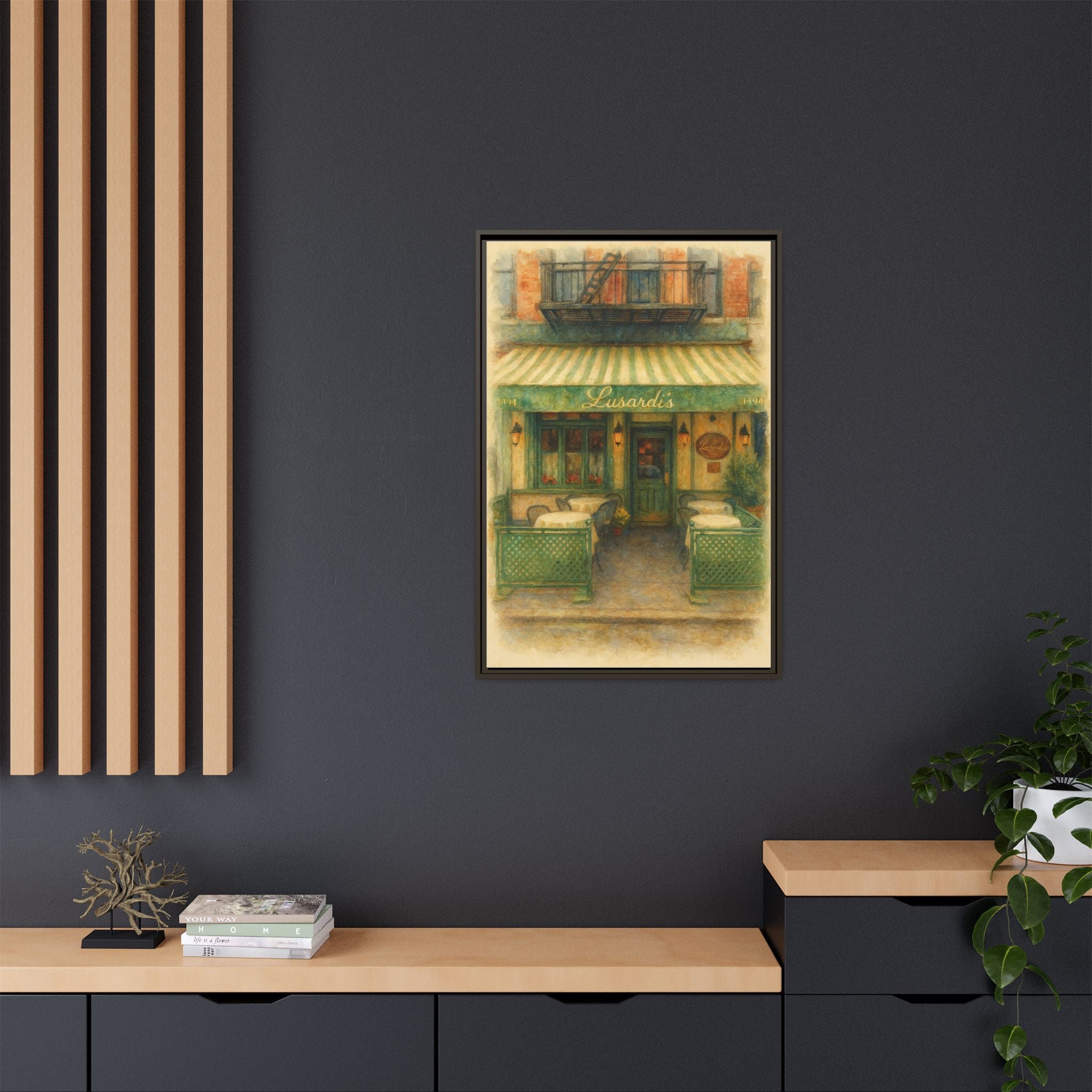 Lusardi's — Restaurant Print | Matte Canvas + Wooden Frame