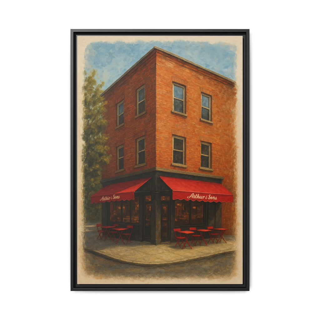 Arthur and Sons — Restaurant Print | Matte Canvas + Wooden Frame
