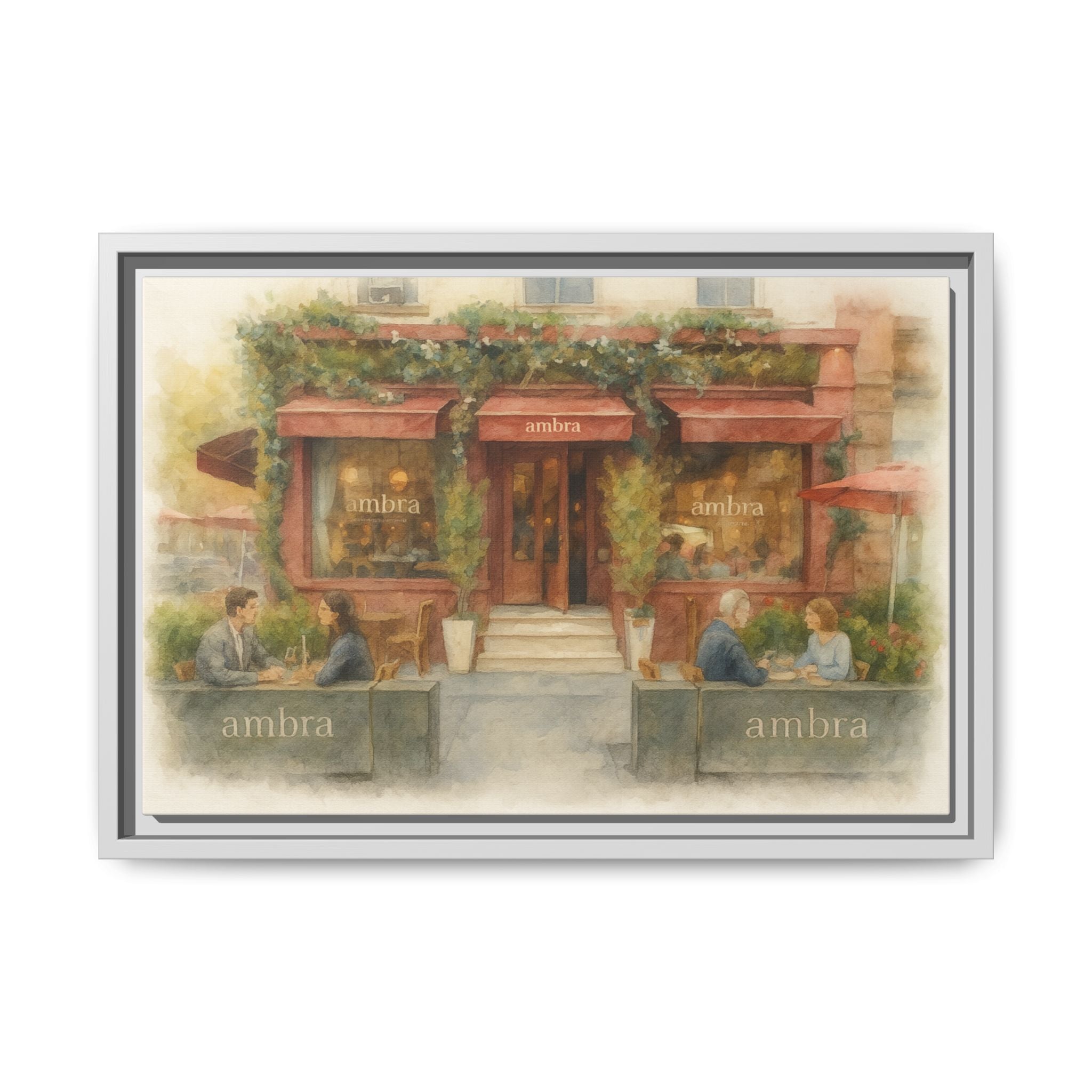 Ambra  — Restaurant Print | Matte Canvas + Wooden Frame