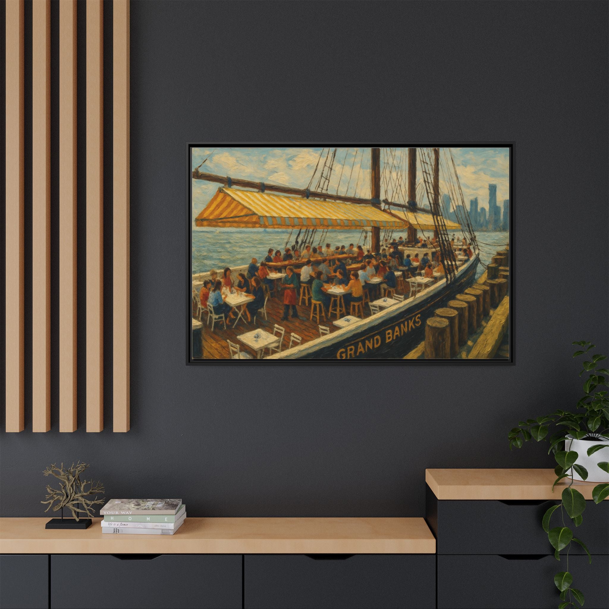 Grand Banks foodie gift restaurant art Manhattan framed print