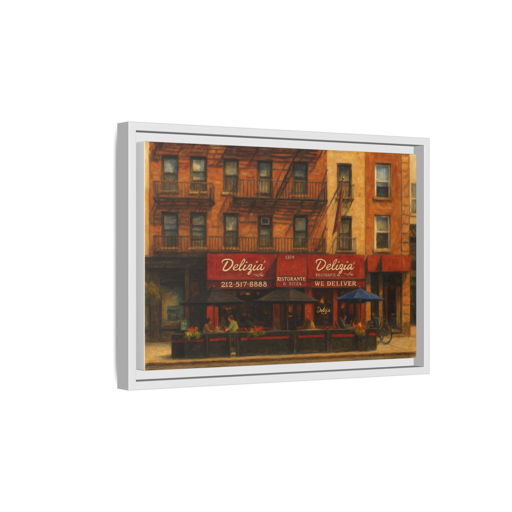 Delizia Pizza — Restaurant Print | Matte Canvas + Wooden Frame