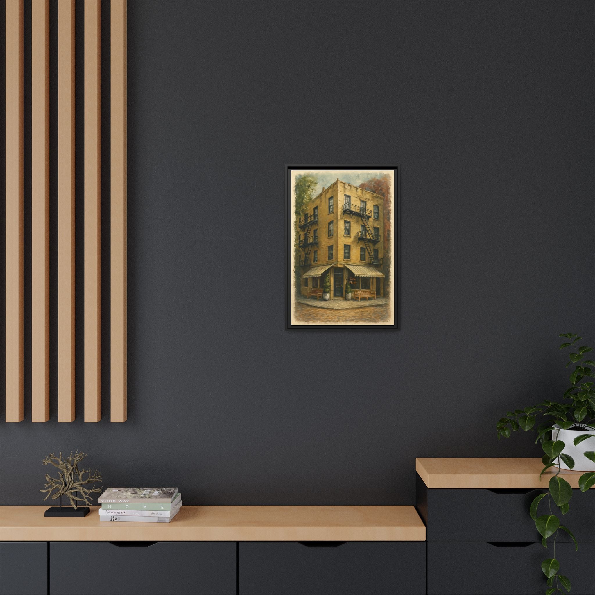 Cafe Cluny — Restaurant Print | Matte Canvas + Wooden Frame