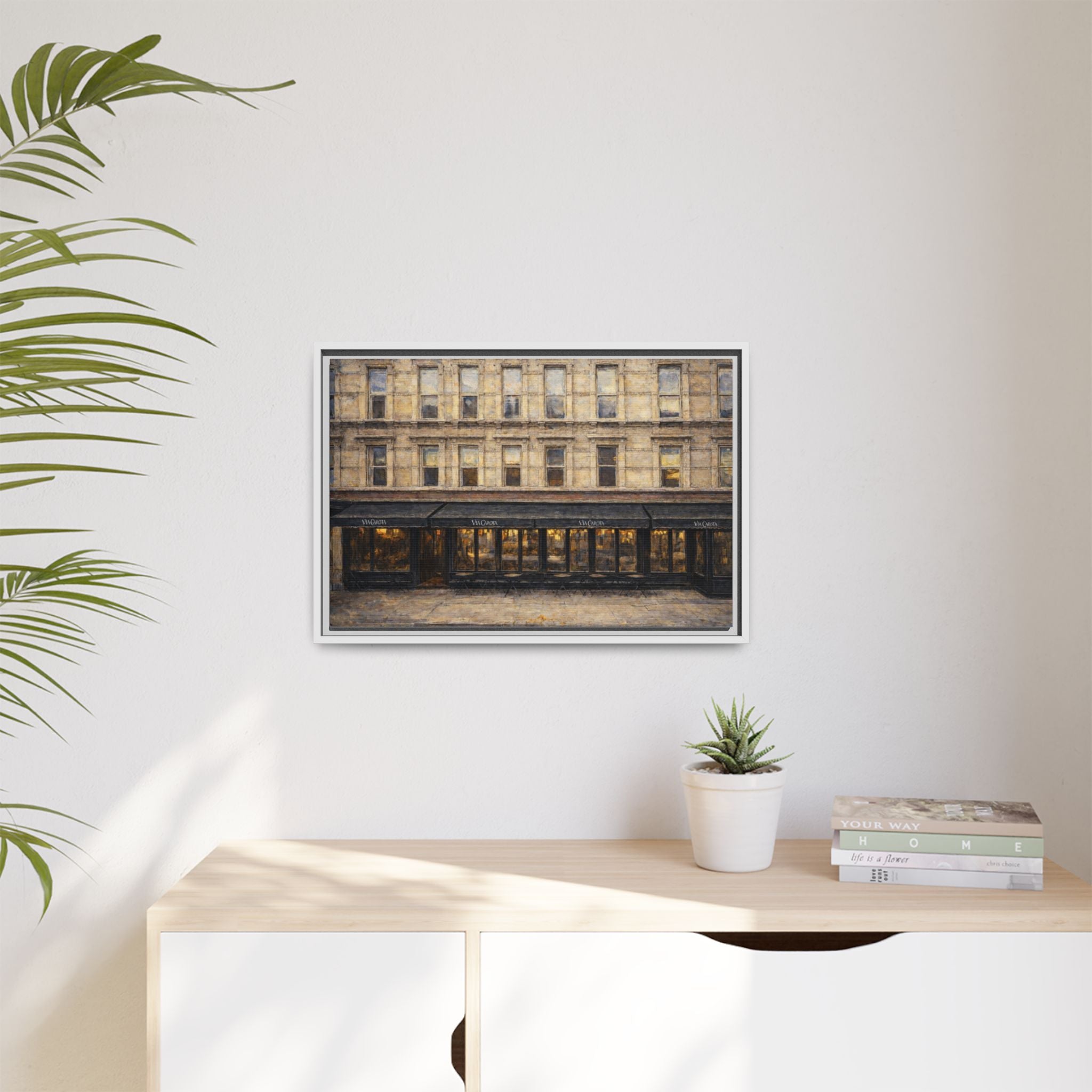 Via Carota — Restaurant Print | Matte Canvas + Wooden Frame