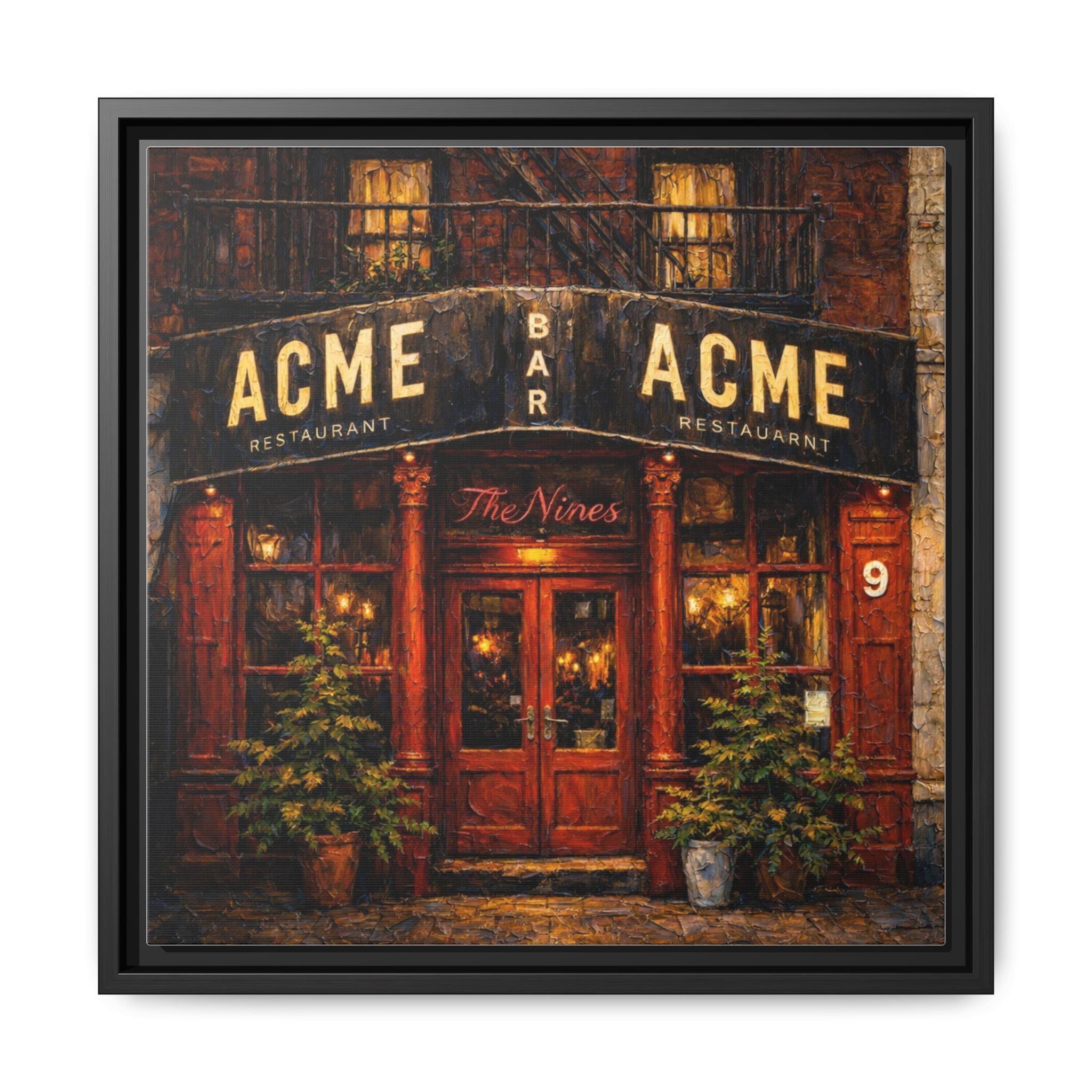 The Nines — Restaurant Print | Matte Canvas + Wooden Frame