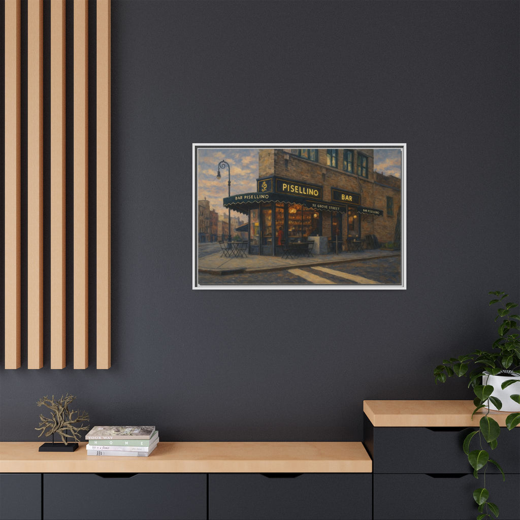 Bar Pisellino — Restaurant Print | Matte Canvas + Wooden Frame