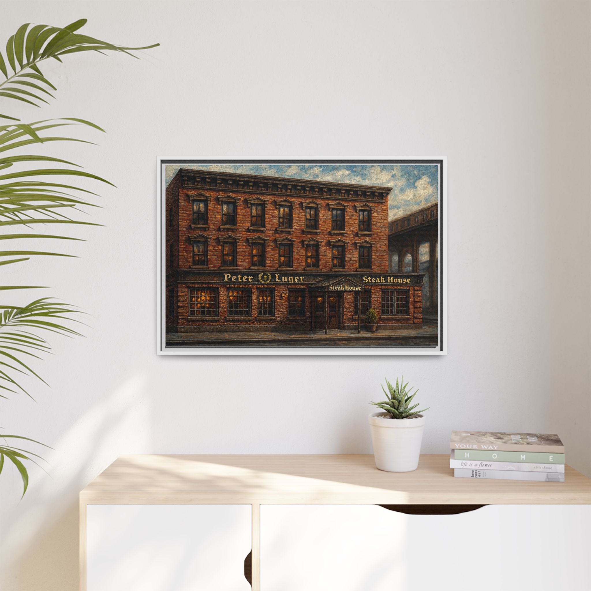 Peter Luger Steakhouse — Restaurant Print | Matte Canvas + Wooden Frame