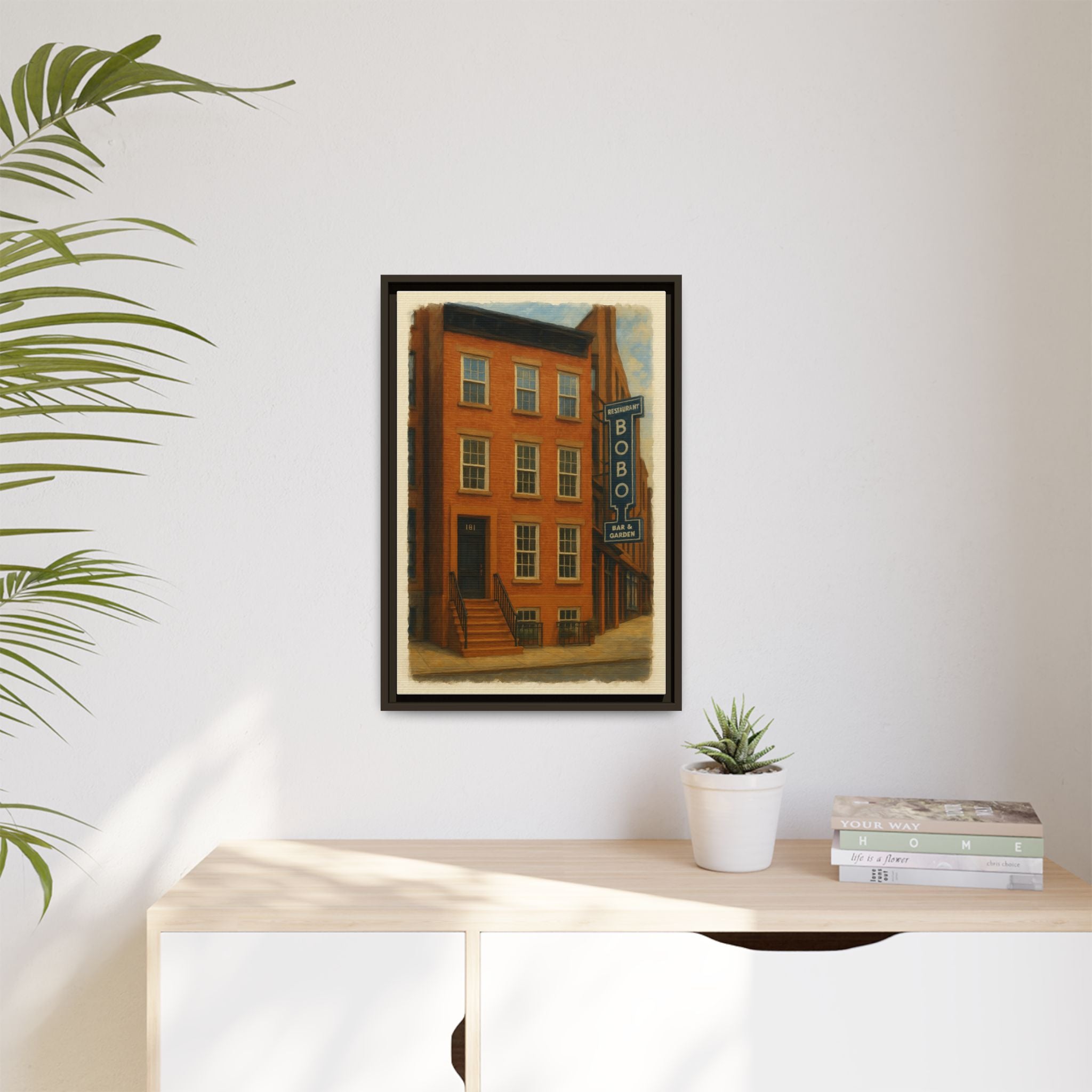 Bobo Restaurant — Restaurant Print | Matte Canvas + Wooden Frame