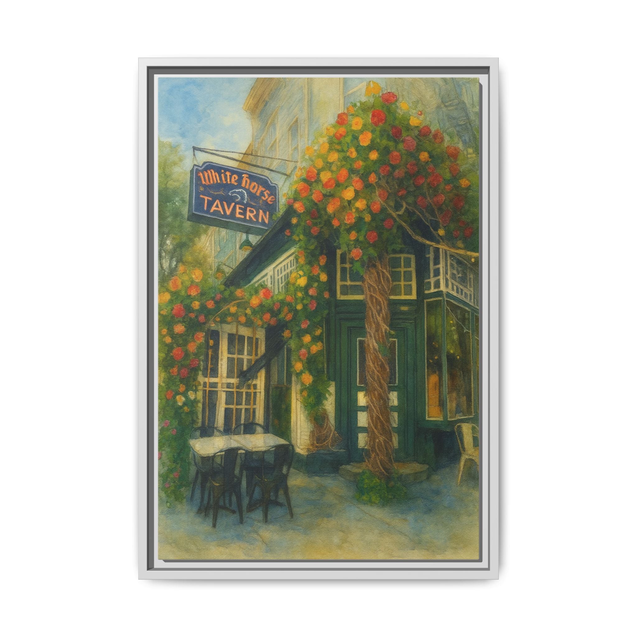 White Horse Tavern — Restaurant Print | Matte Canvas + Wooden Frame