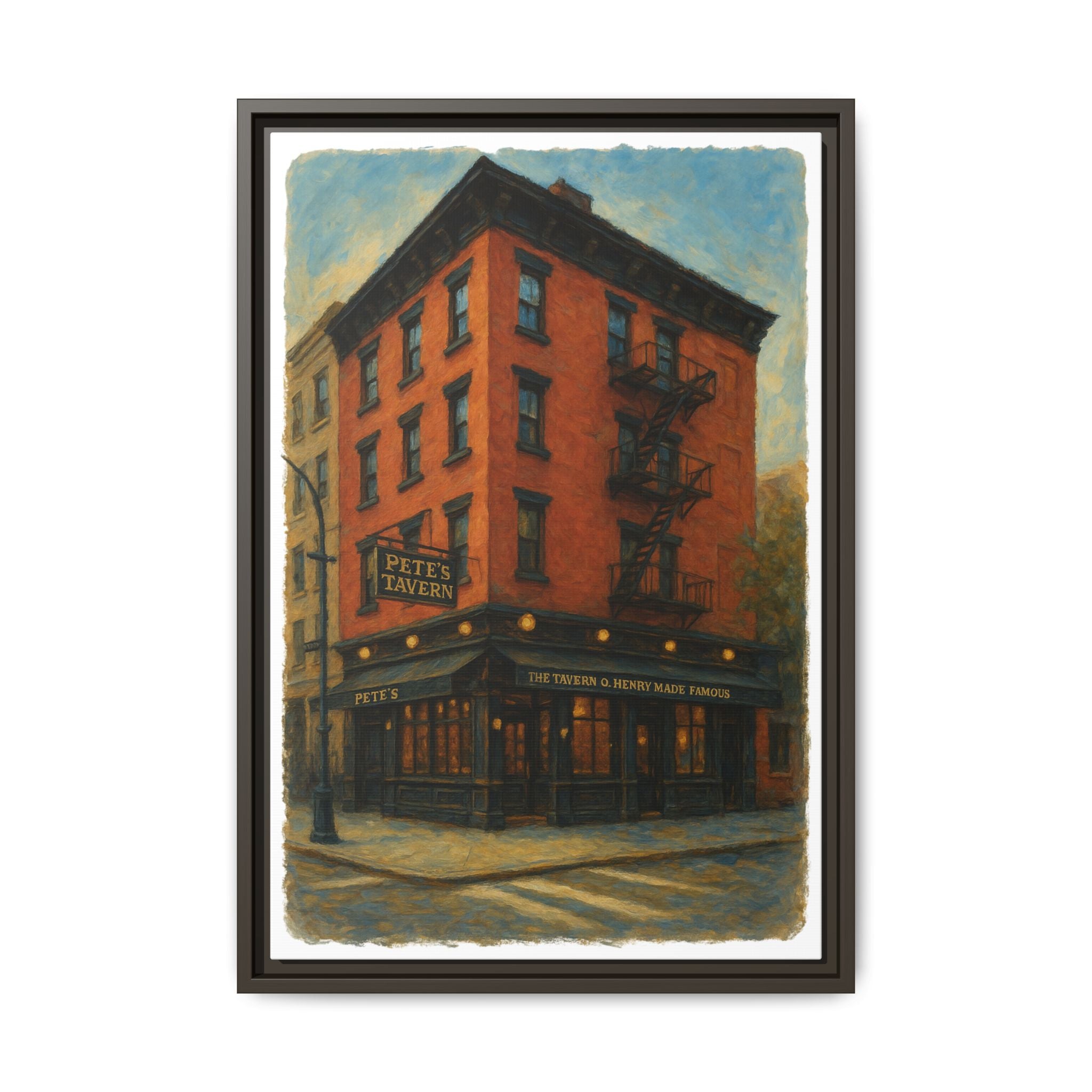 Pete's Tavern — Restaurant Print | Matte Canvas + Wooden Frame