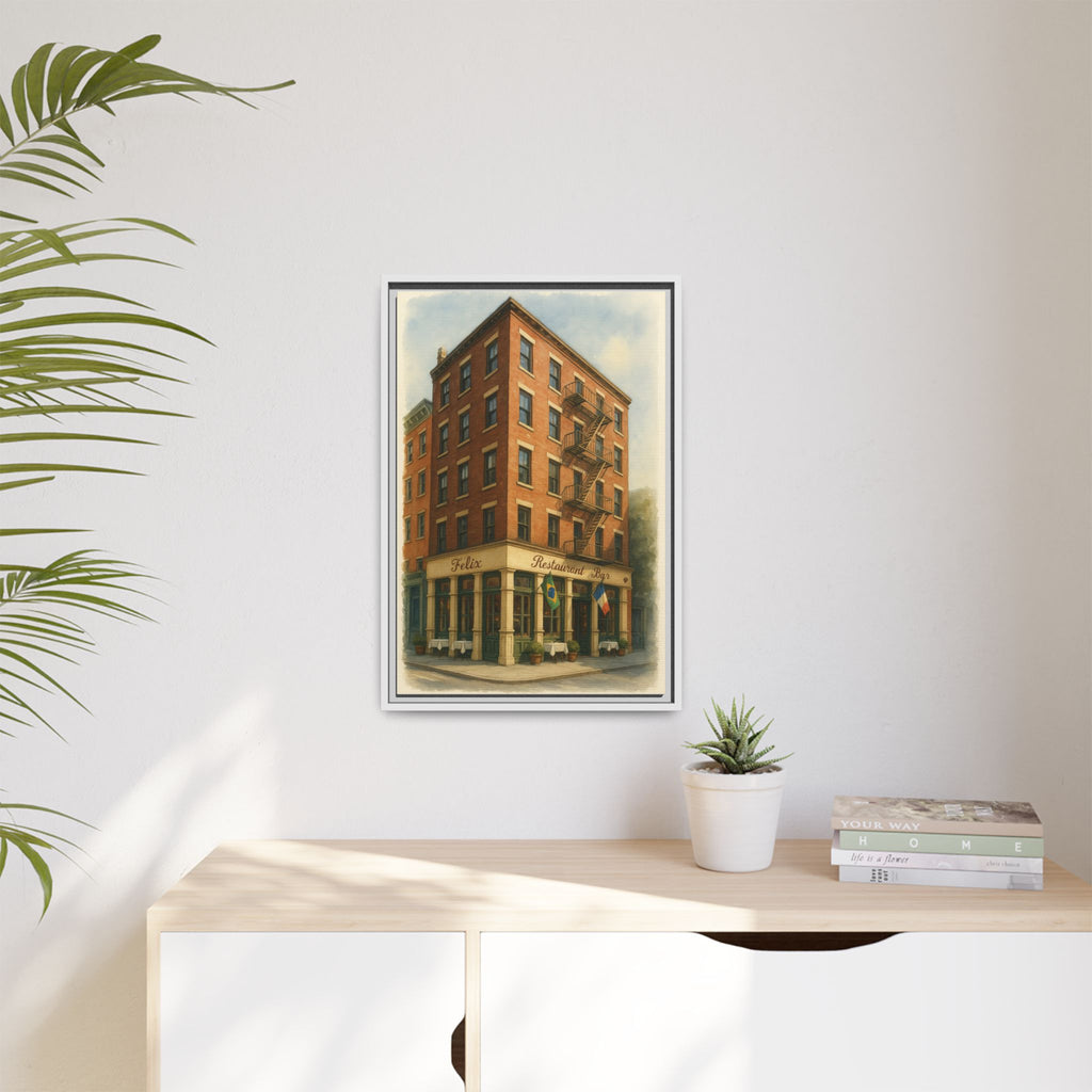 Felix — Restaurant Print | Matte Canvas + Wooden Frame
