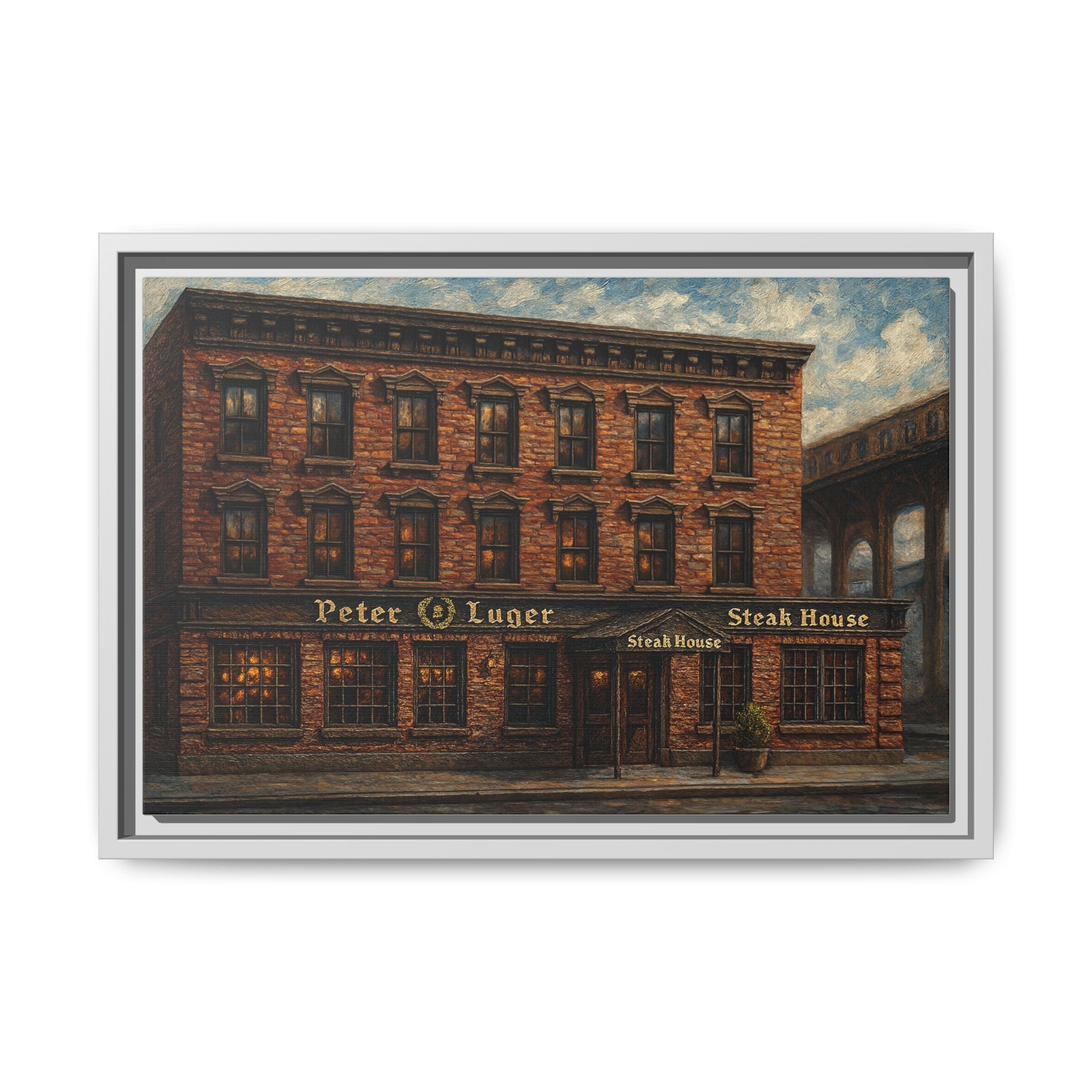 Peter Luger Steakhouse — Restaurant Print | Matte Canvas + Wooden Frame