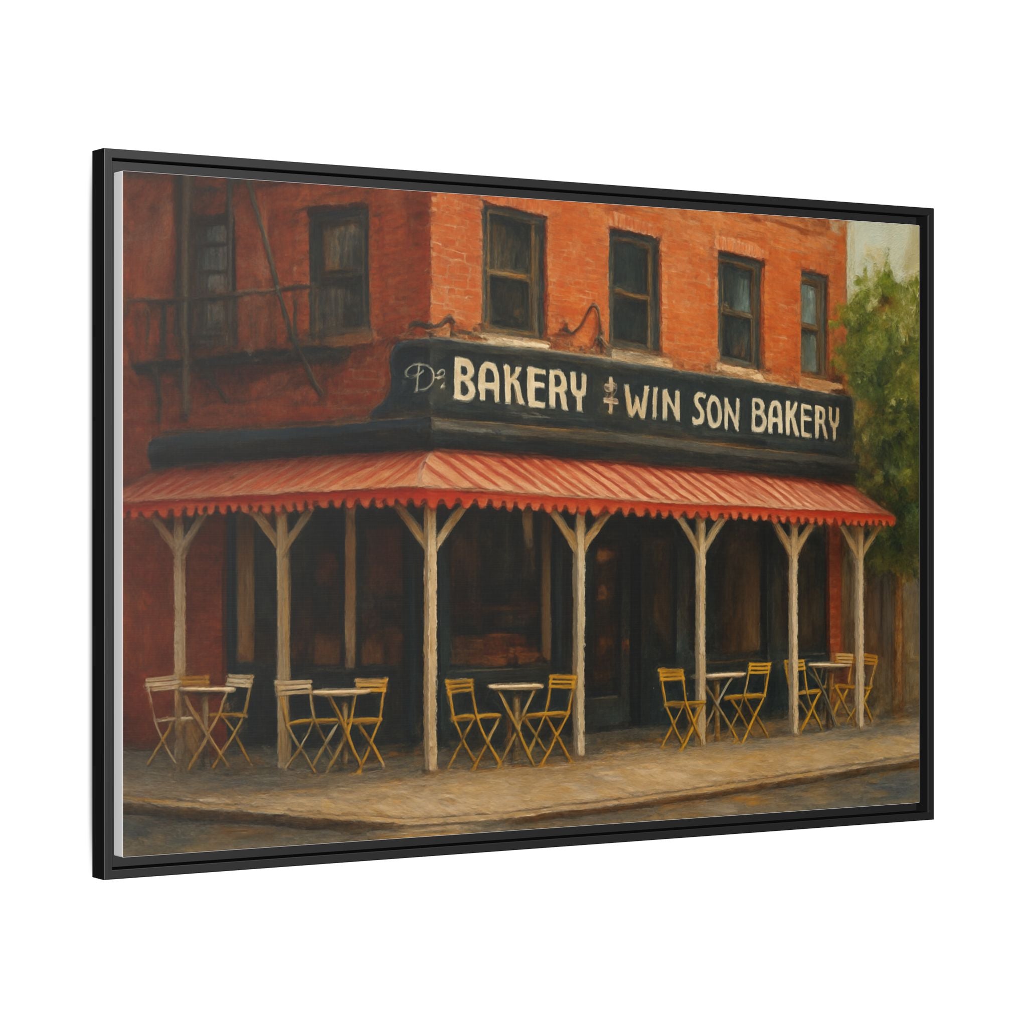 Win Son Bakery — Restaurant Print | Matte Canvas + Wooden Frame