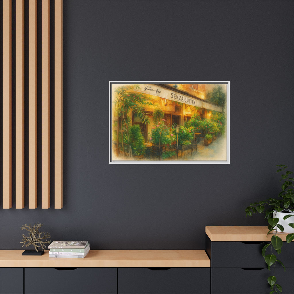 Senza Gluten — Restaurant Print | Matte Canvas + Wooden Frame