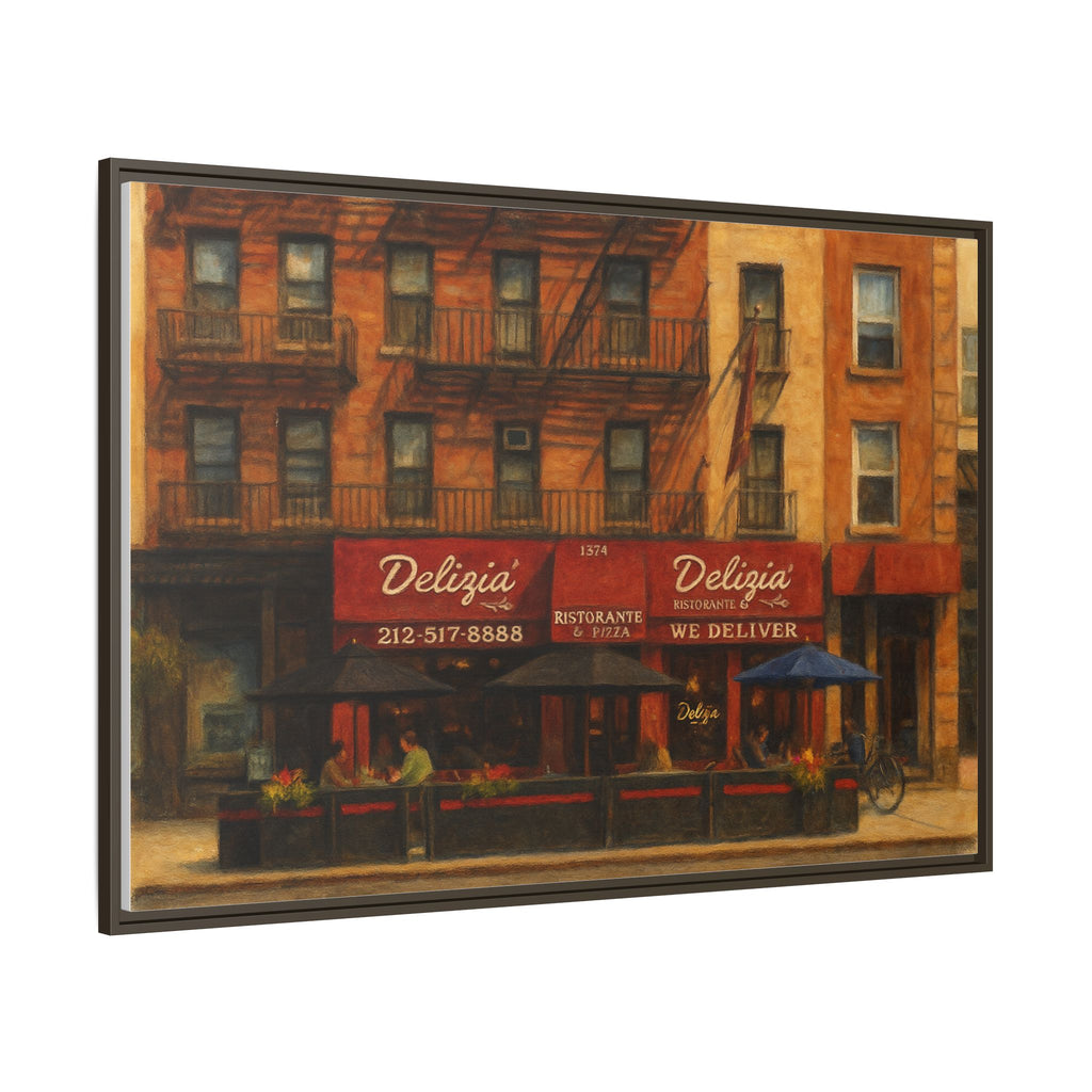Delizia Pizza — Restaurant Print | Matte Canvas + Wooden Frame