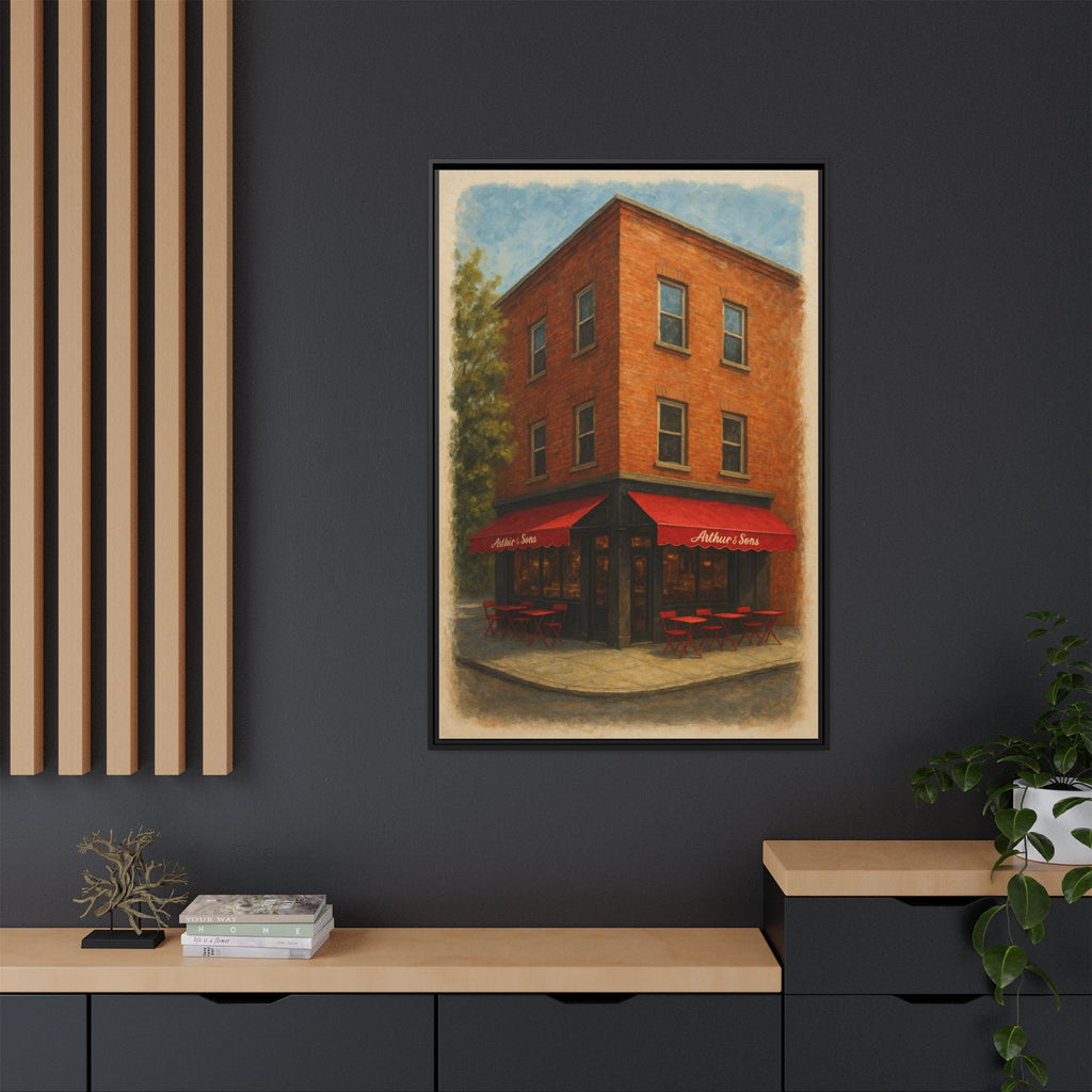 Arthur and Sons — Restaurant Print | Matte Canvas + Wooden Frame