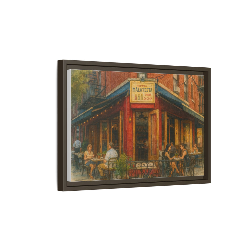 Malatesta Trattoria — Restaurant Print | Matte Canvas + Wooden Frame