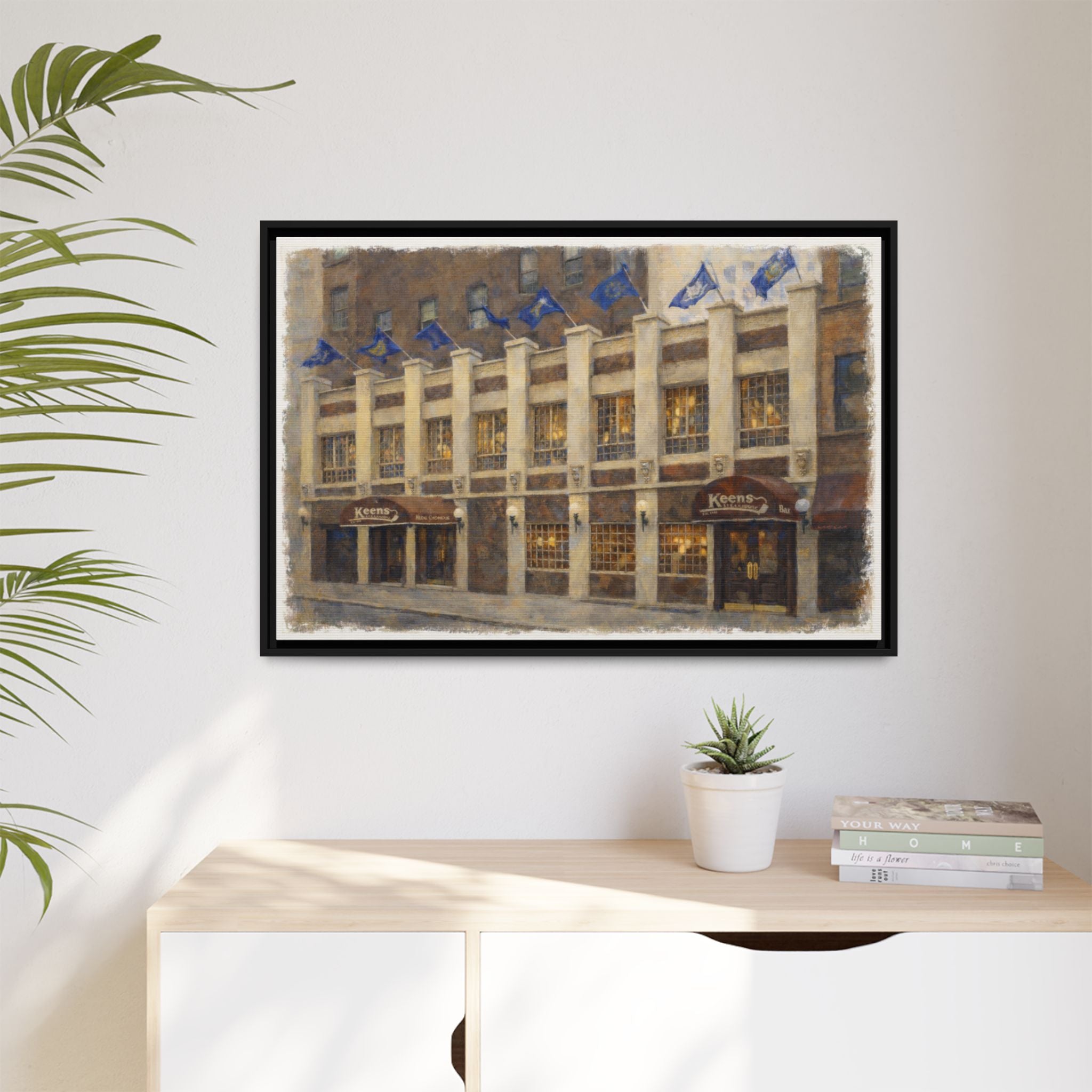 Keens Steakhouse — Restaurant Print | Matte Canvas + Wooden Frame