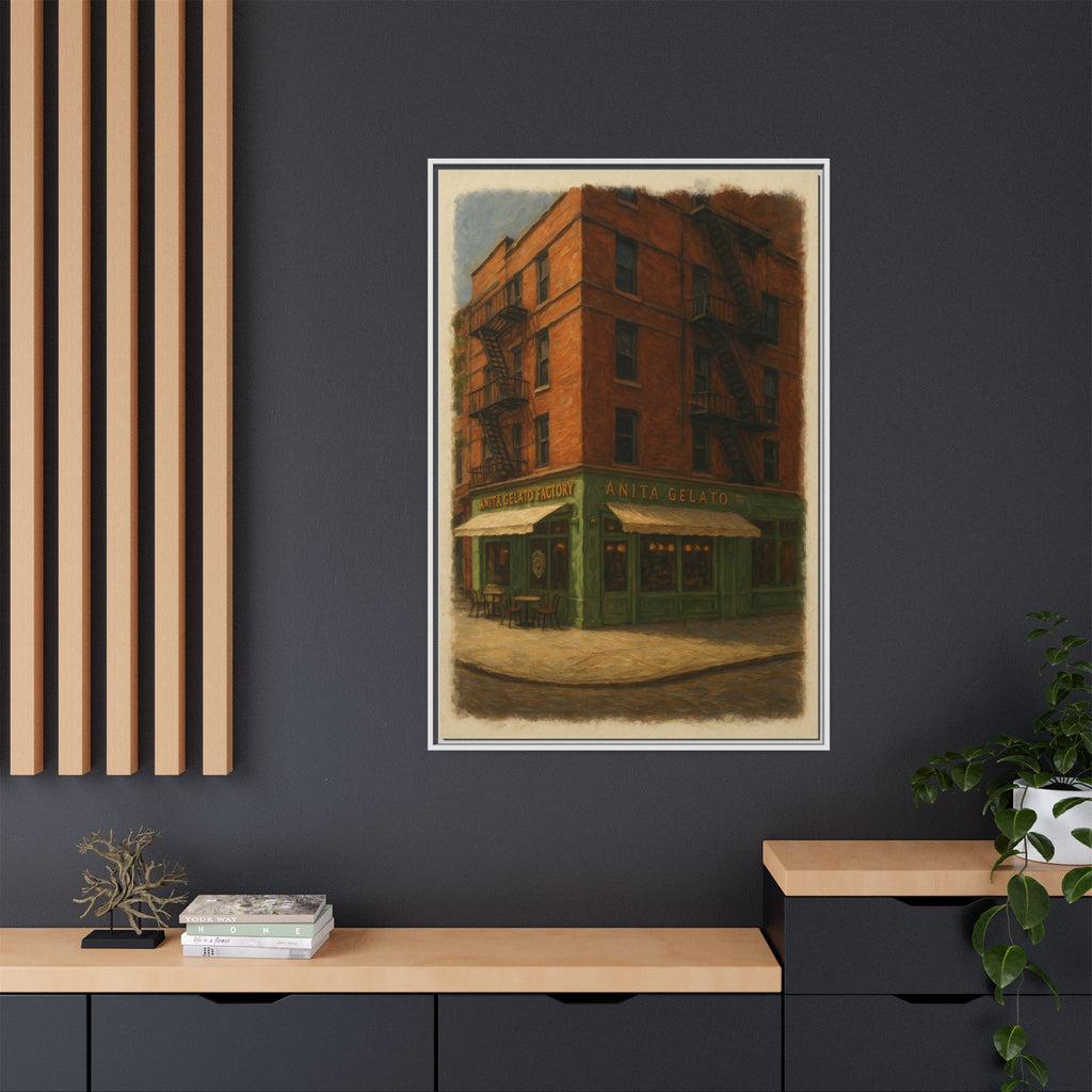 Anita Gelato — Restaurant Print | Matte Canvas + Wooden Frame