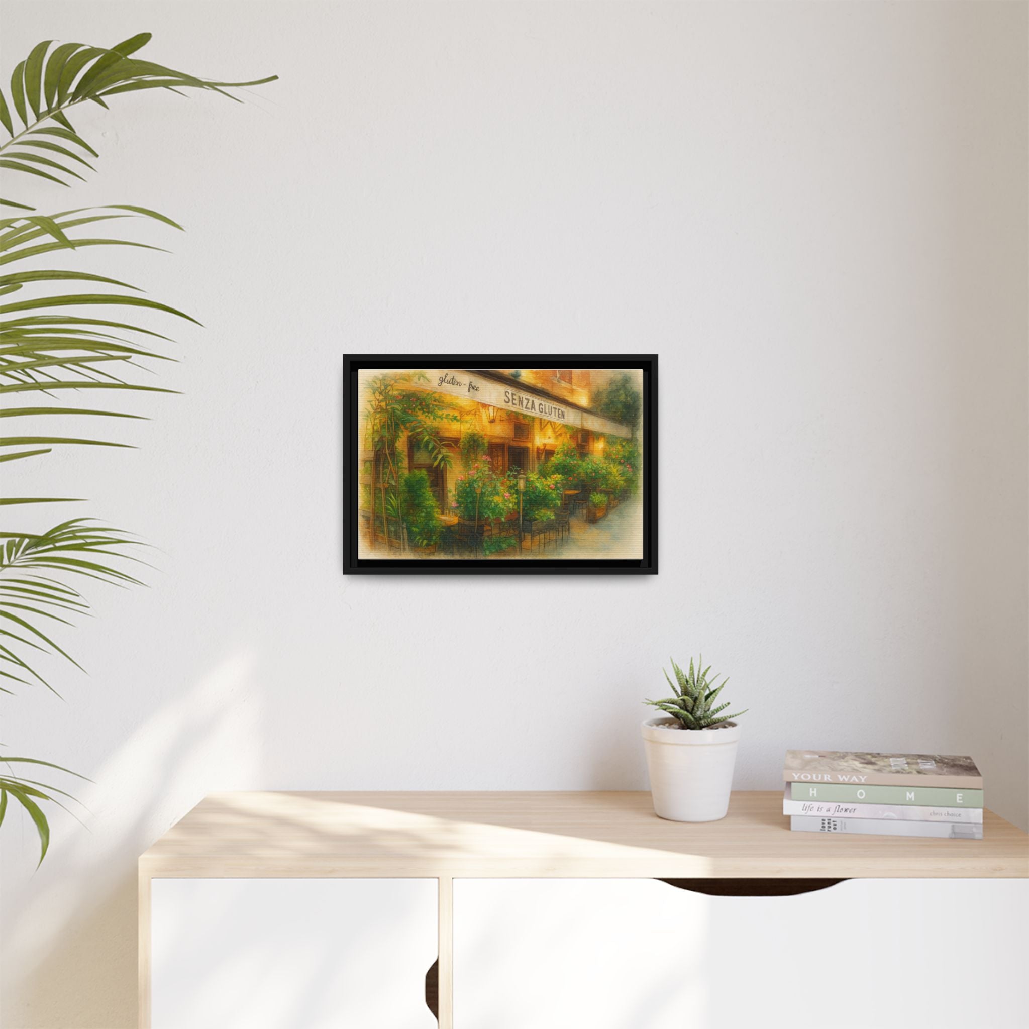 Senza Gluten — Restaurant Print | Matte Canvas + Wooden Frame